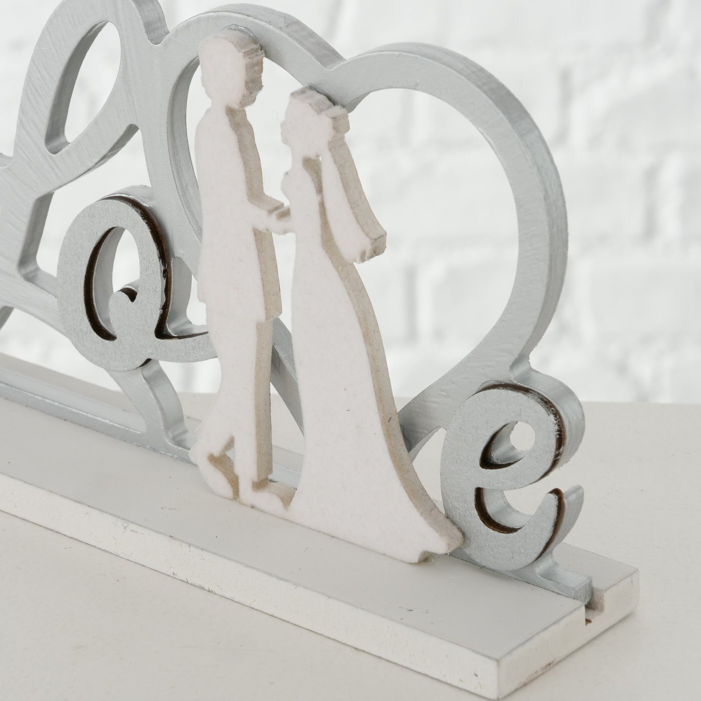 Deko Aufsteller Love, grau 