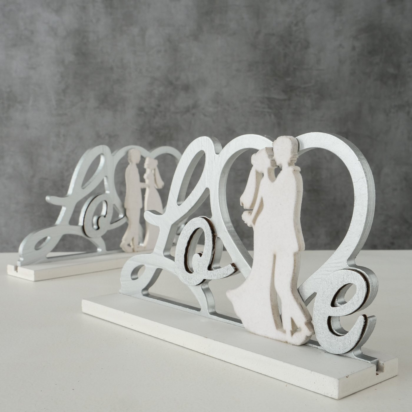 Deko Aufsteller Love, grau 