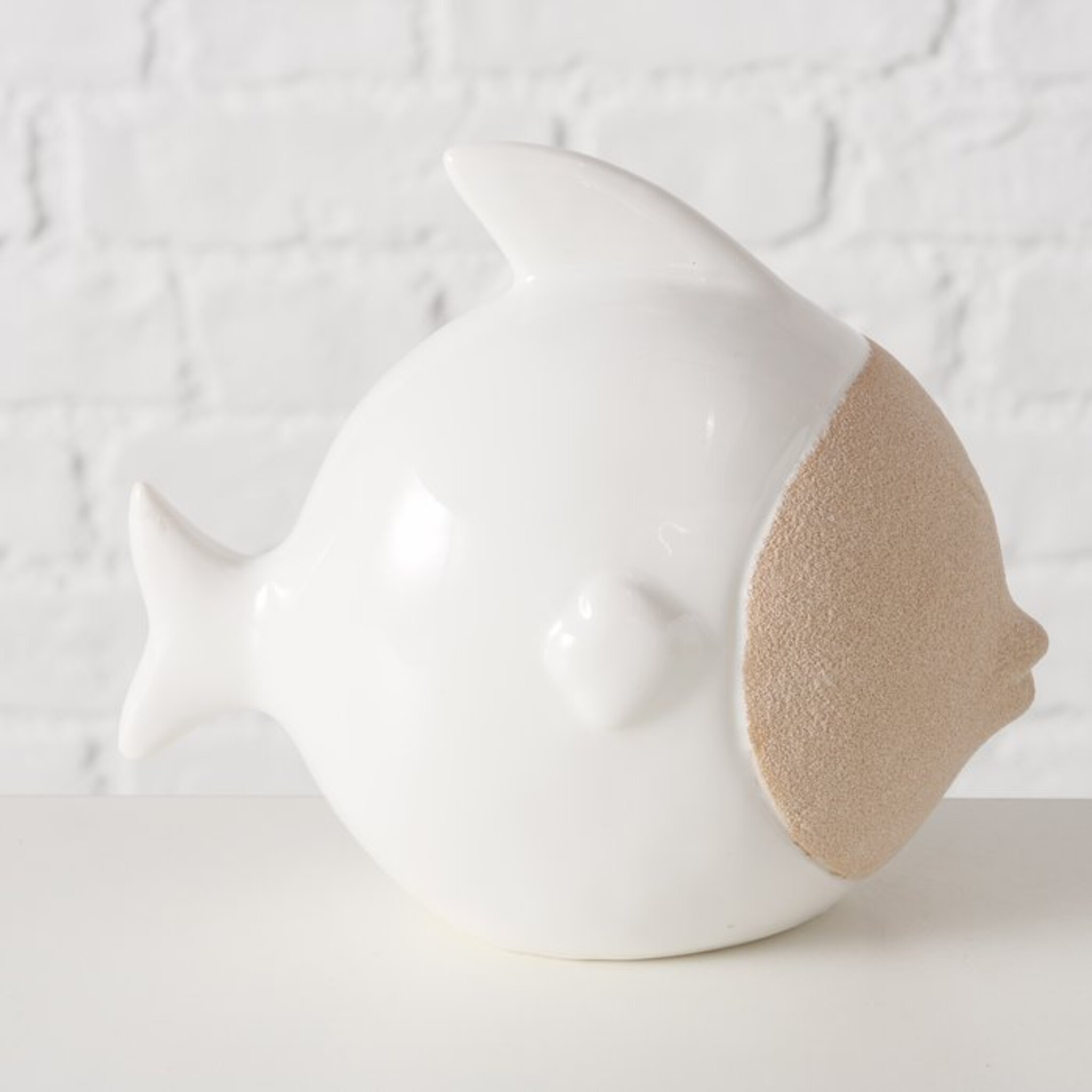 Deko Figur Shelby Fisch, weiss 15 x 9 x 13 cm