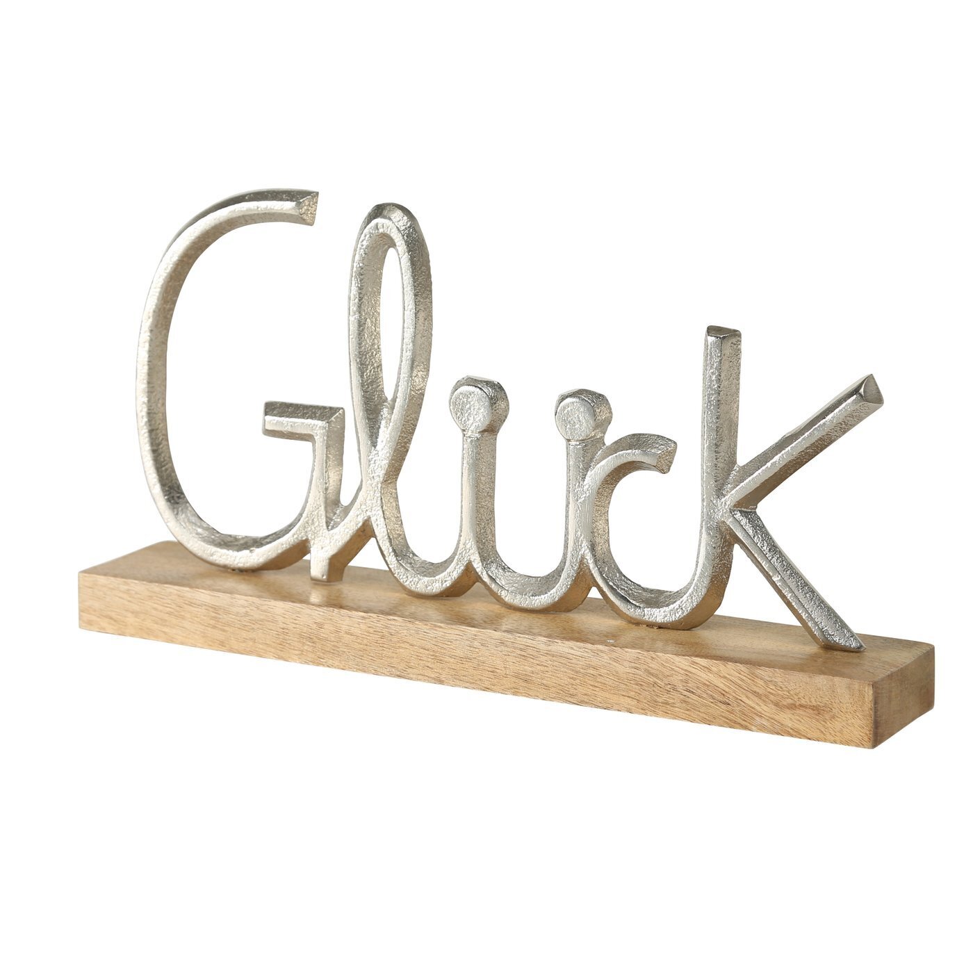 Deko Schriftzug Glück, natur 