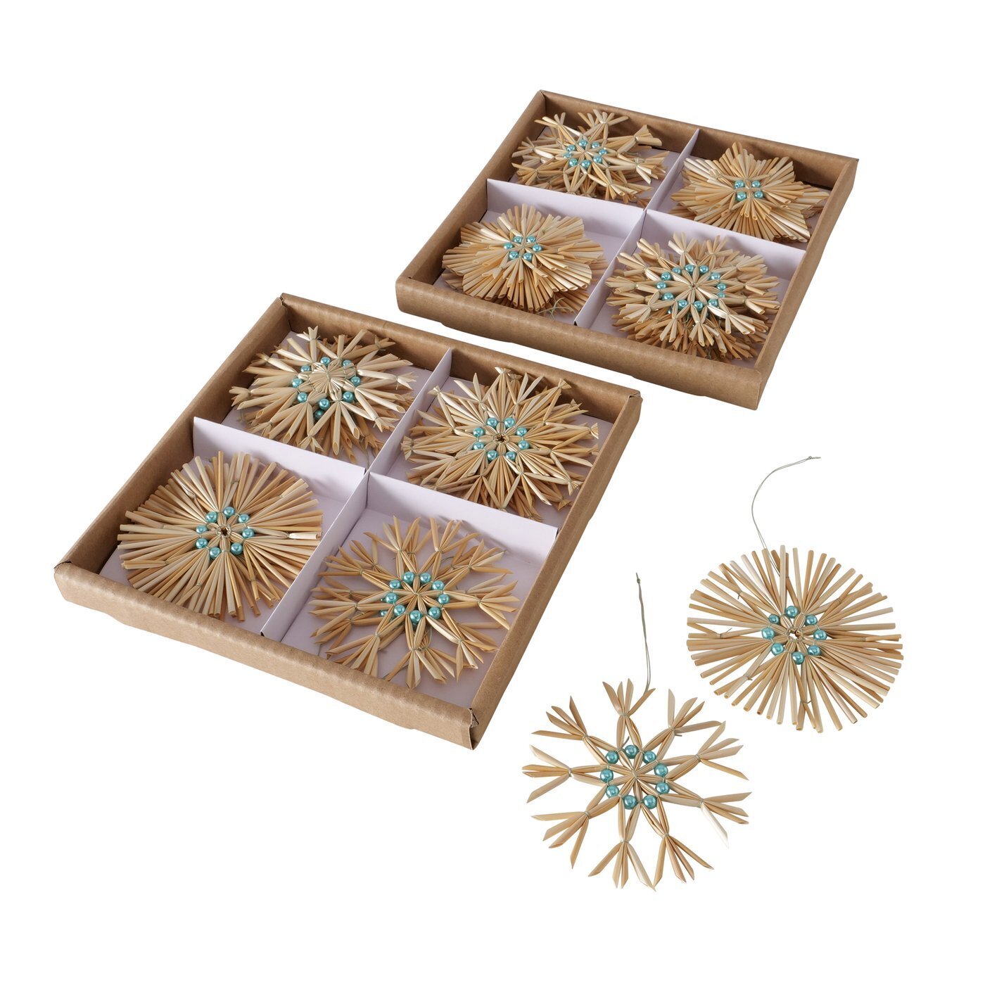 Dekoanhänger Clarina 12 tlg, natur 