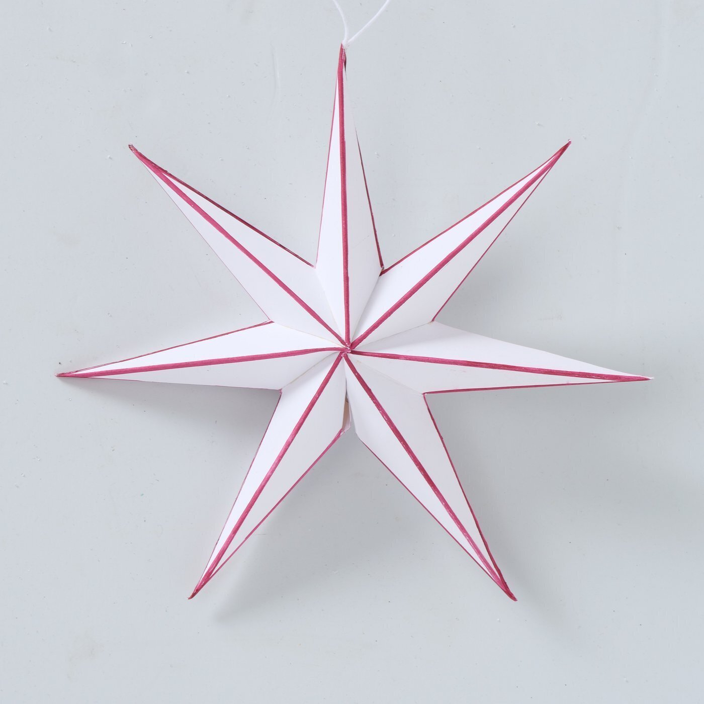 Dekoanhänger Stern Favola, weiss, rot Ø20 x B2 cm