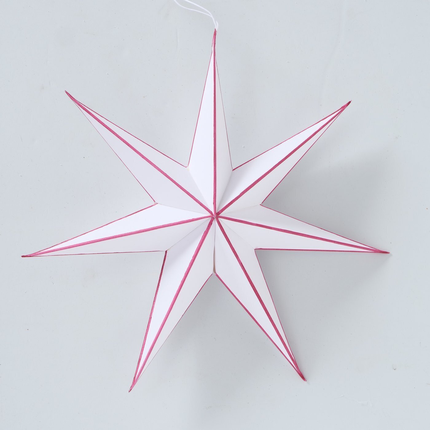 Dekoanhänger Stern Favola, weiss, rot Ø30 x B6 cm