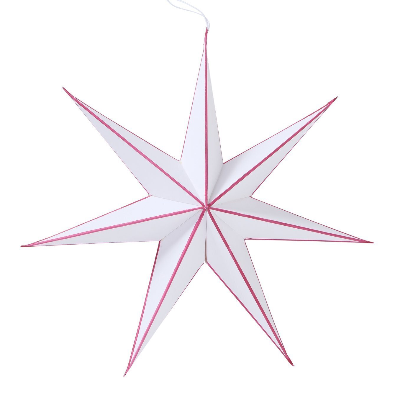 Dekoanhänger Stern Favola, weiss, rot Ø30 x B6 cm