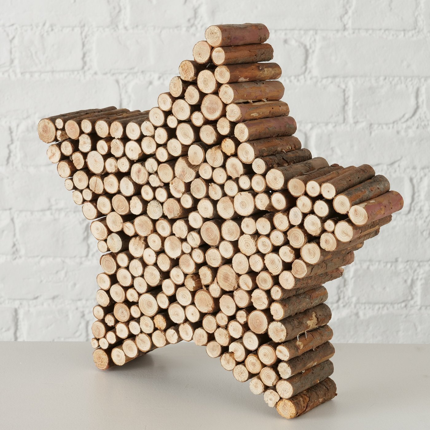 Dekoaufsteller Stern Lien, natur 