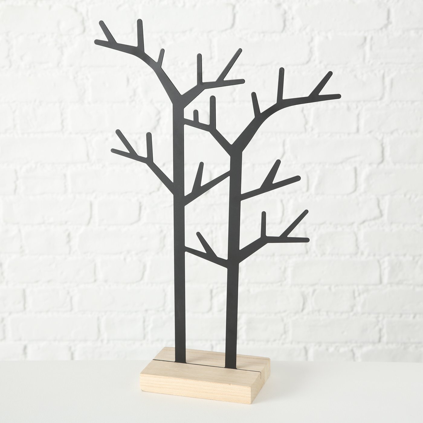 Dekoaufsteller Schmuckständer Baum Arek, schwarz, natur 