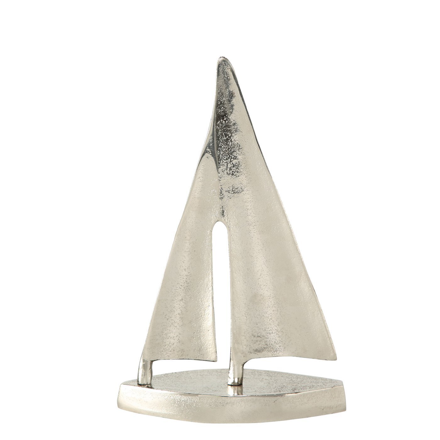 Dekoaufsteller Segler aus Aluminium, silber 