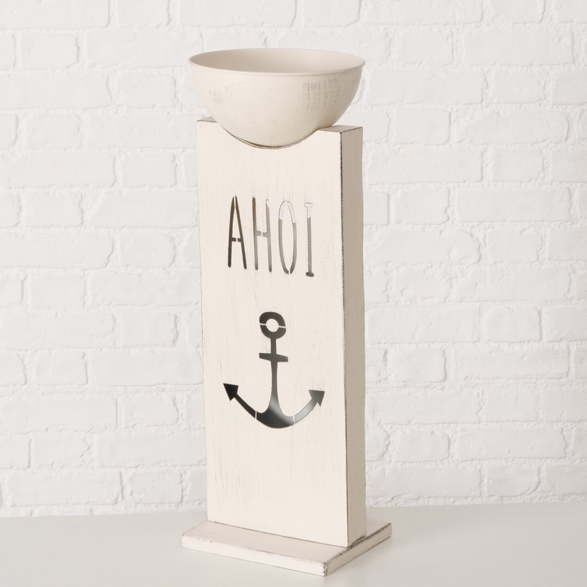 Dekosäule Hallig, weiss 73 cm, Ø 26 cm