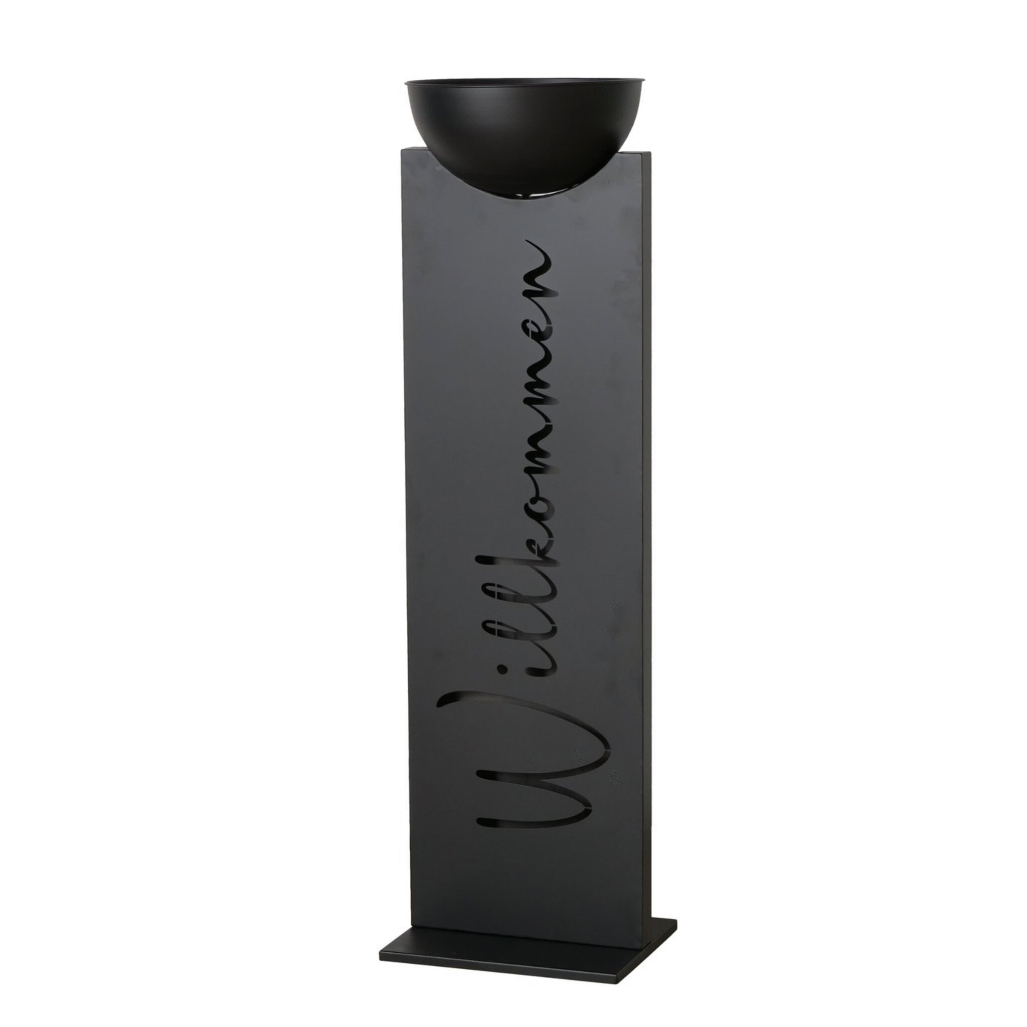 Dekosäule Luciano Willkommen, schwarz 