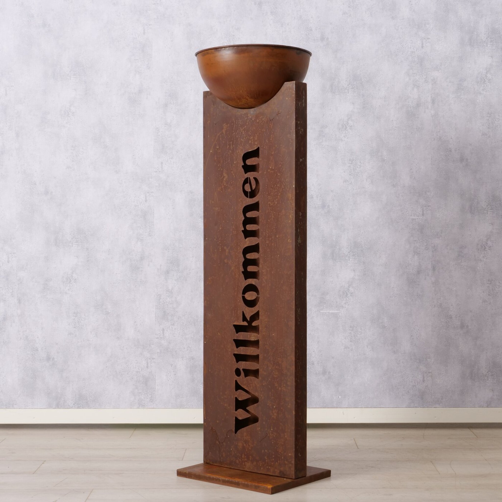 Dekosäule Lucinda Willkommen, braun 