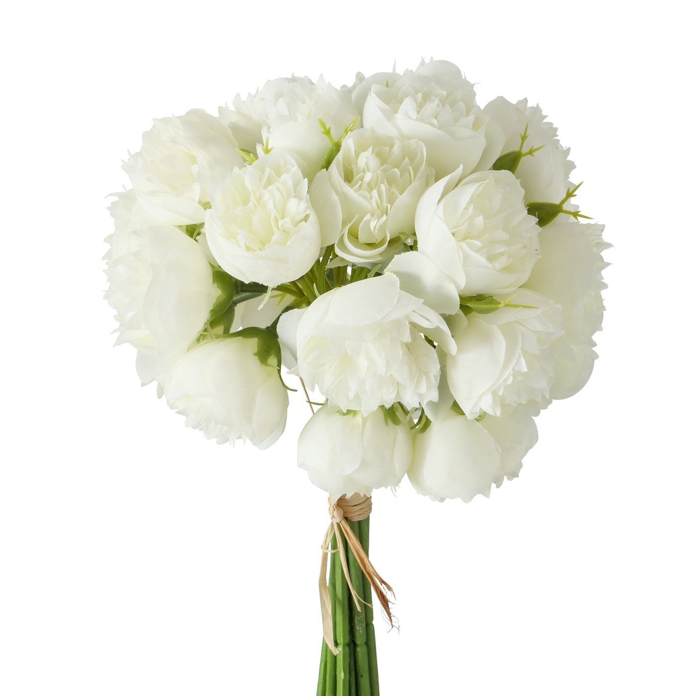 Dekostrauß Rose, grün/weiss 