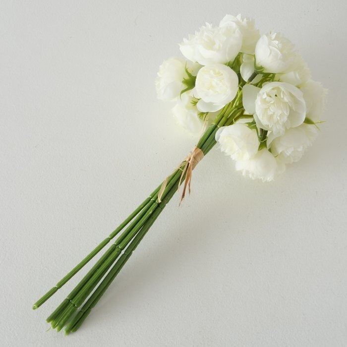 Dekostrauß Rose, grün/weiss 