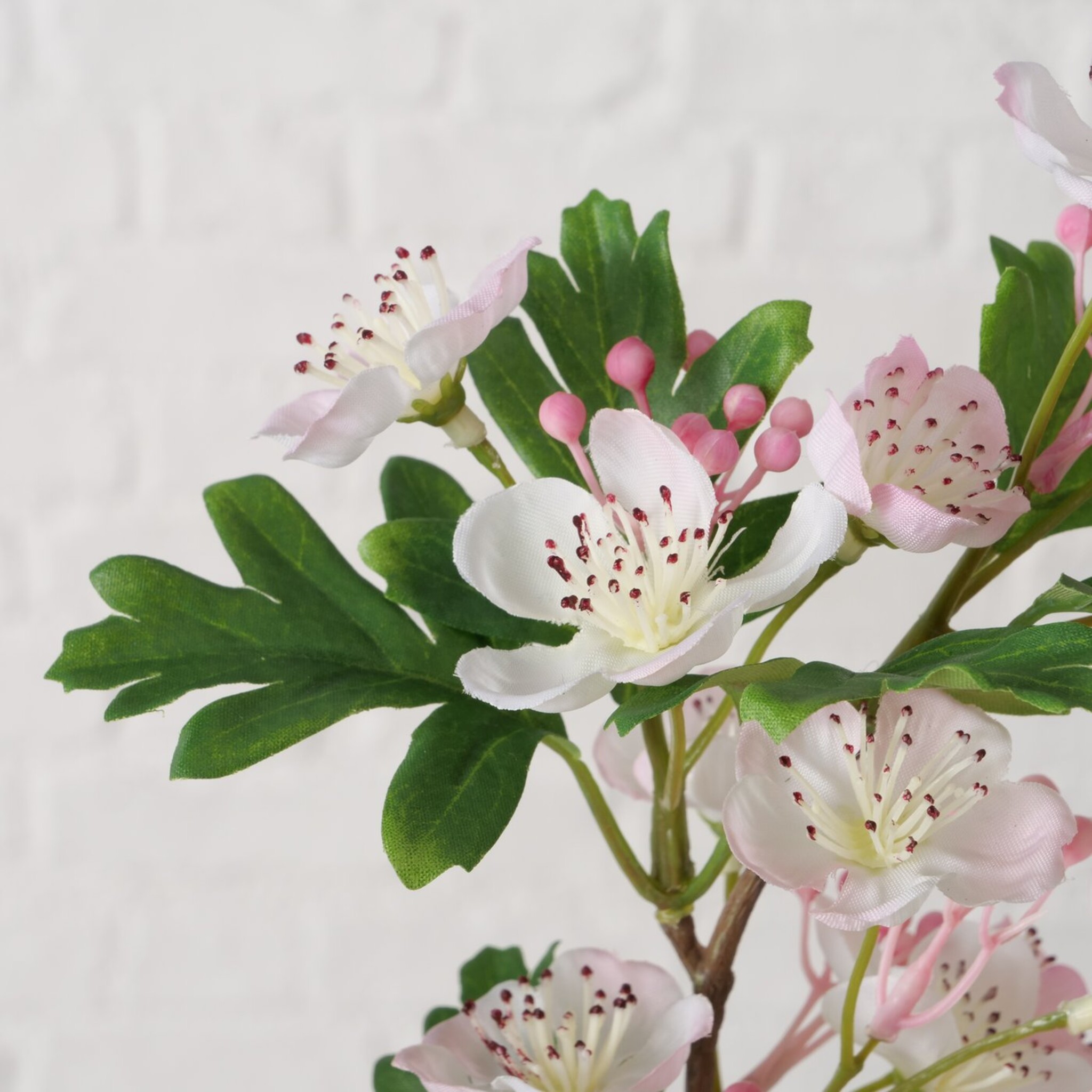 Dekozweig Weißdorn, künstlich, rosa 