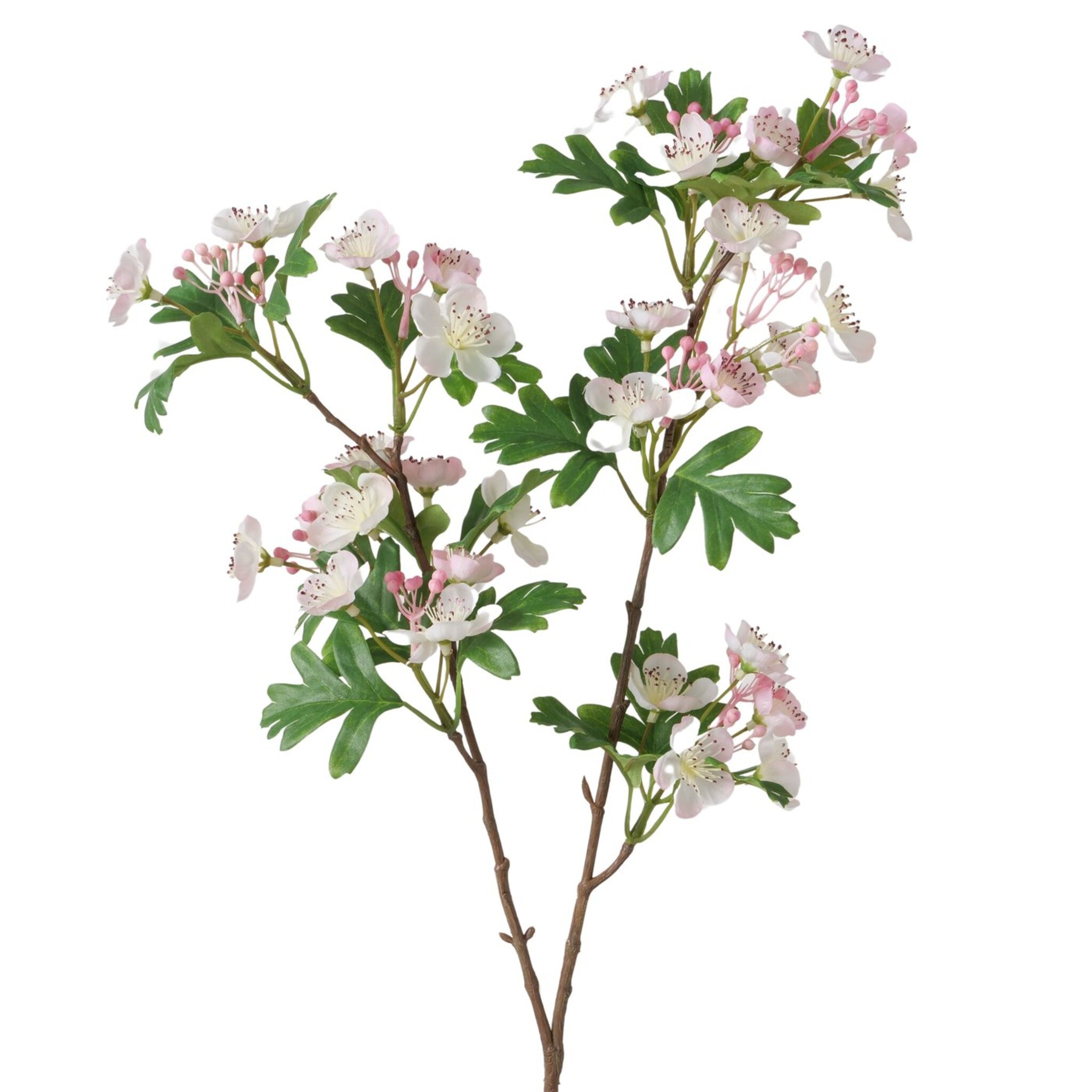 Dekozweig Weißdorn, künstlich, rosa 