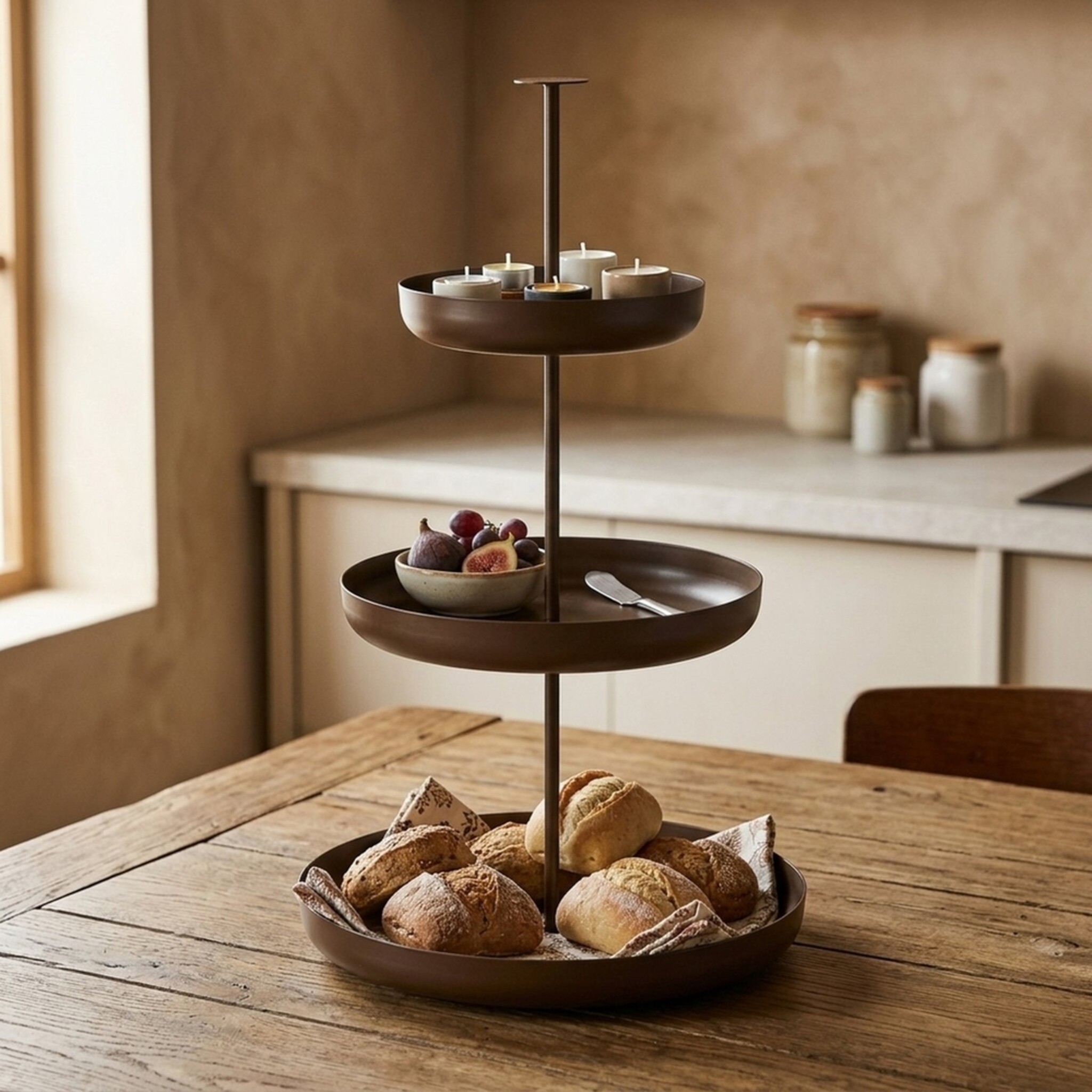 Etagere Sidan, dunkelbraun 