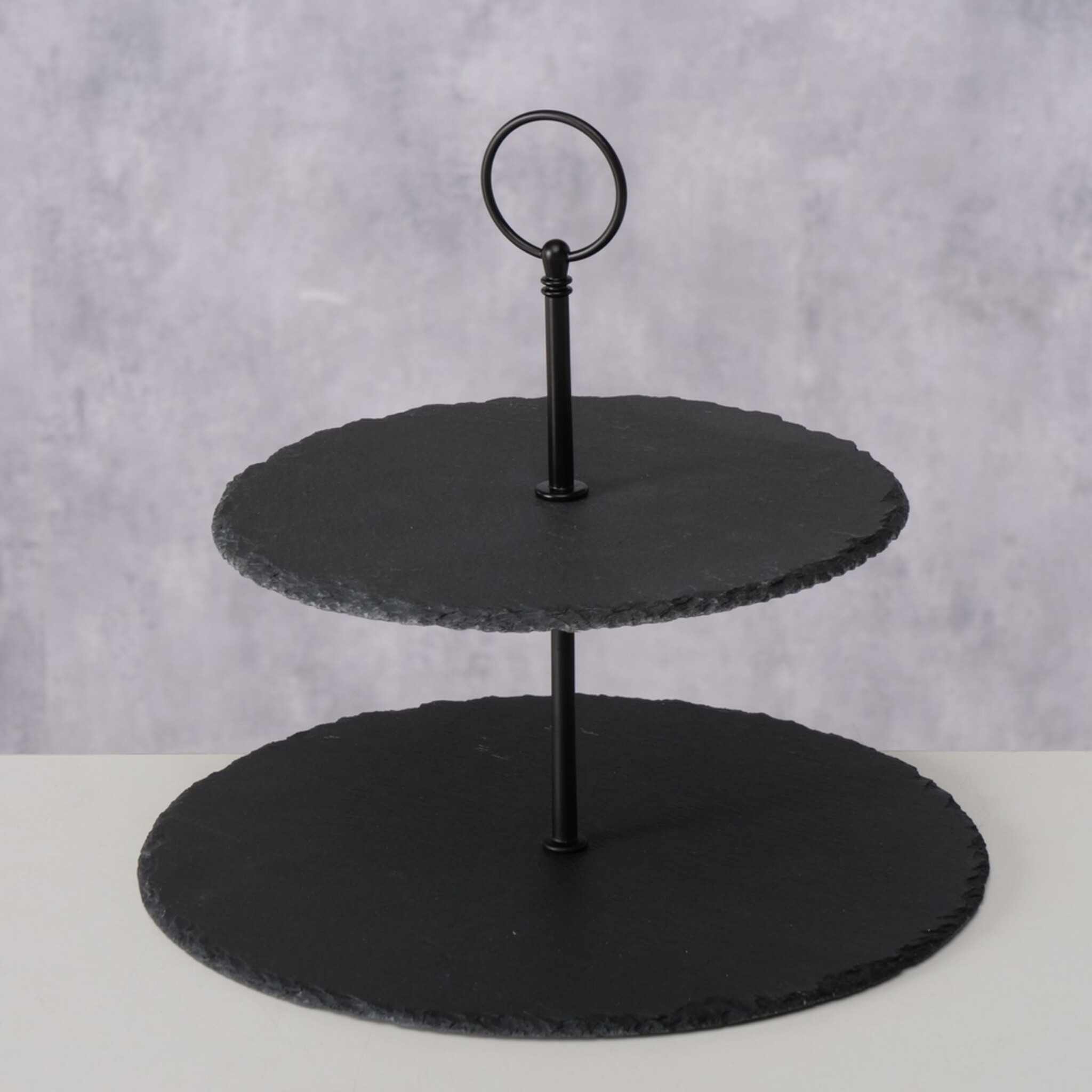 Etagere aus Schiefer Stonka, schwarz