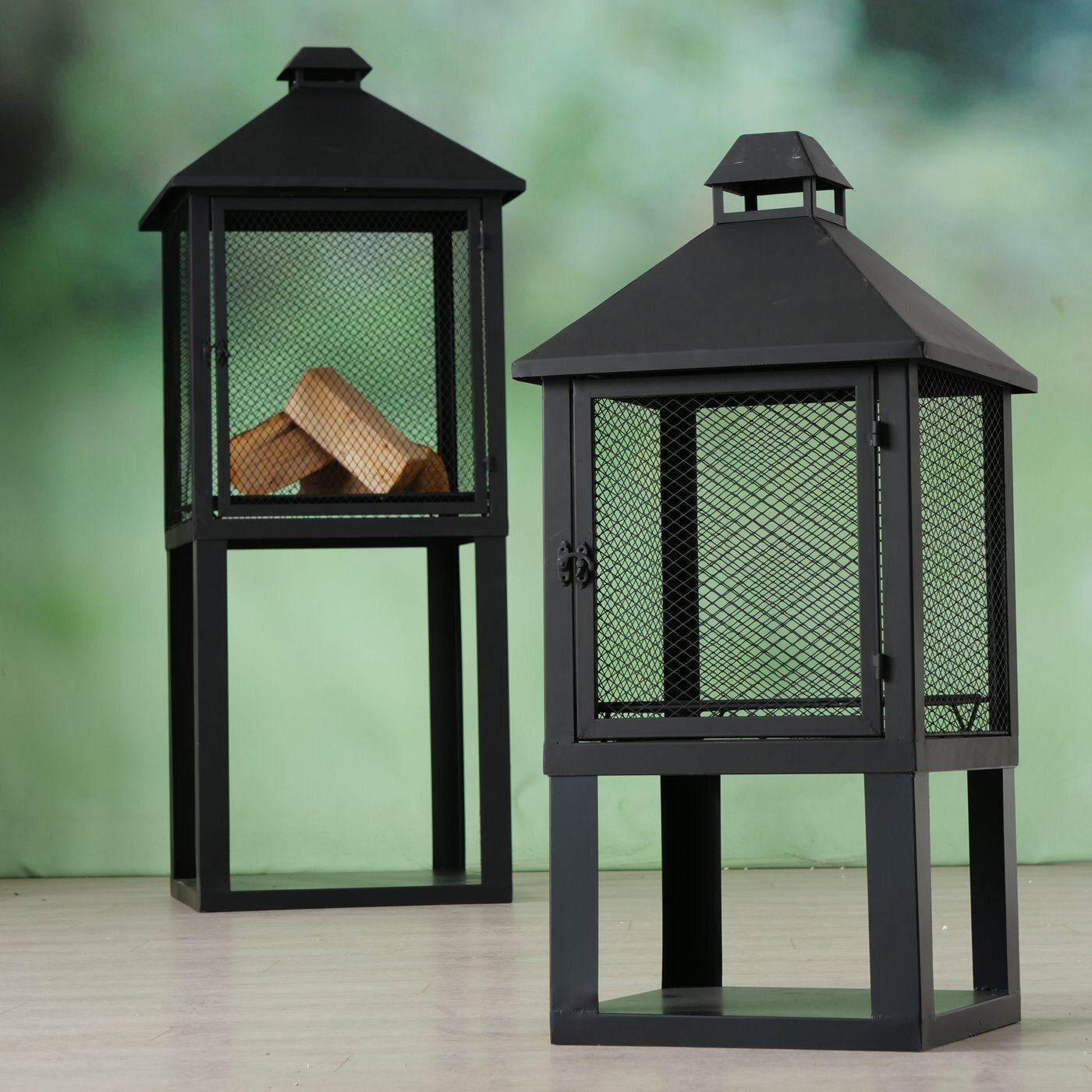 Feuerkörbe Rob 2er Set, schwarz 