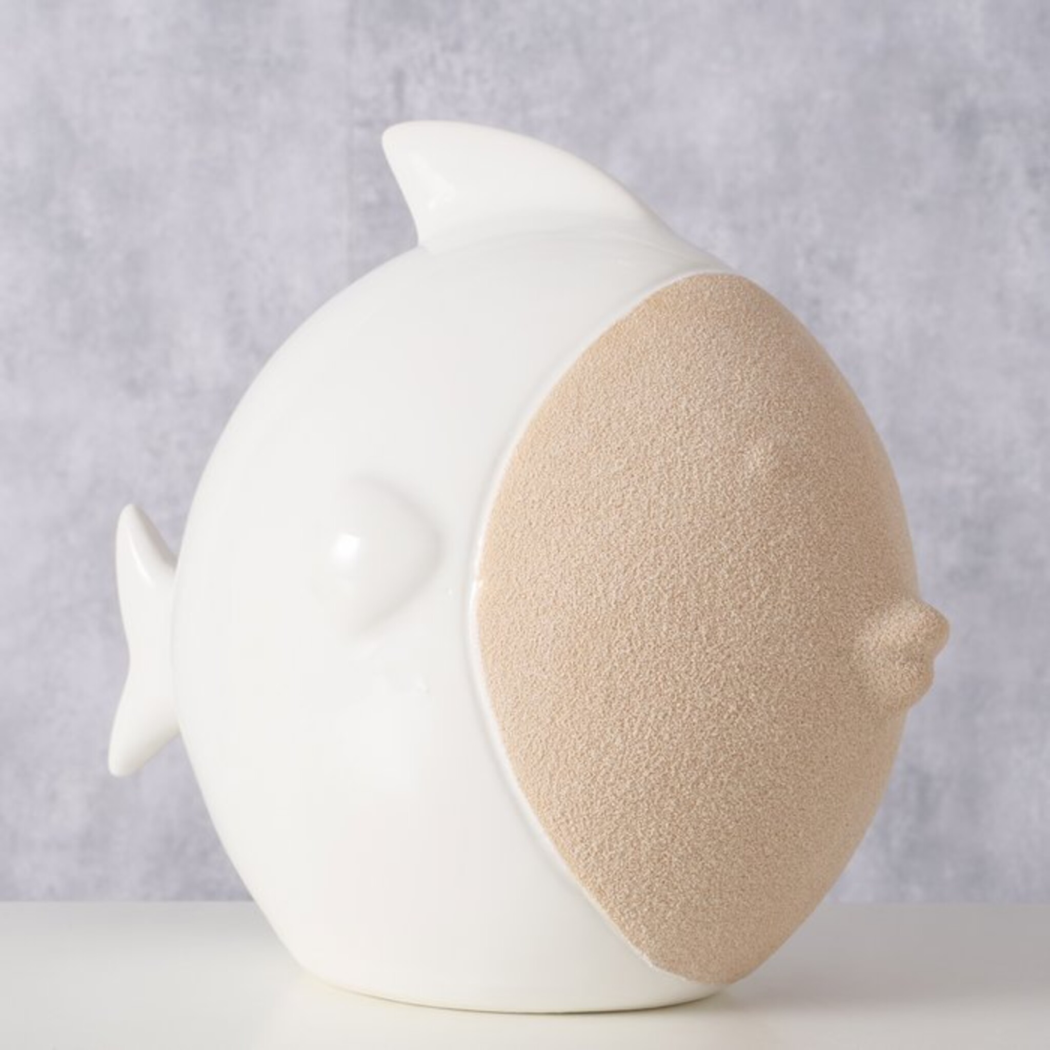 Deko Figur Shelby Fisch, weiss 18 x 11 x 16 cm