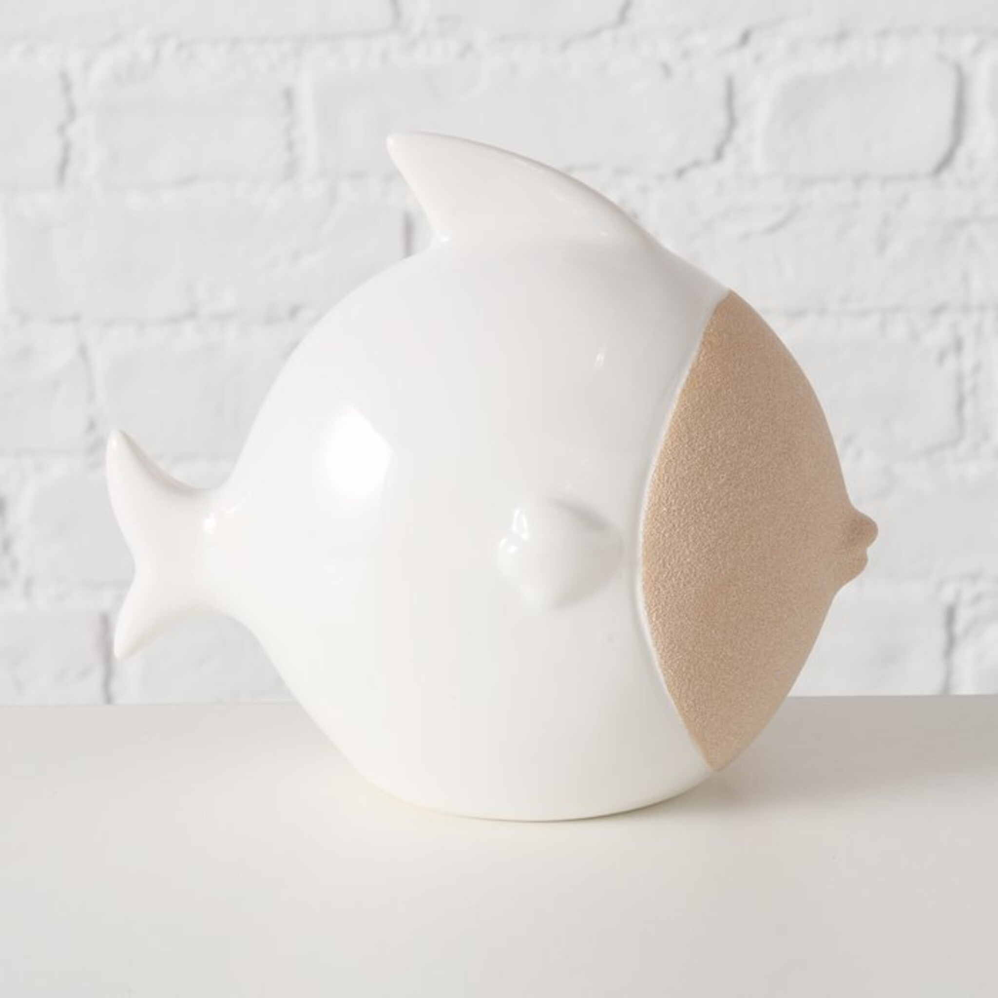 Deko Figur Shelby Fisch, weiss 18 x 11 x 16 cm