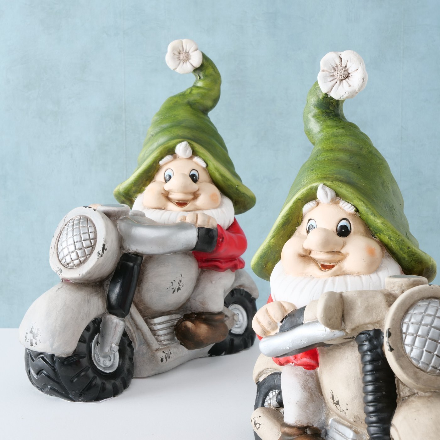 Figur Zwerg auf Motorrad Rimaldo, mehrfarbig 