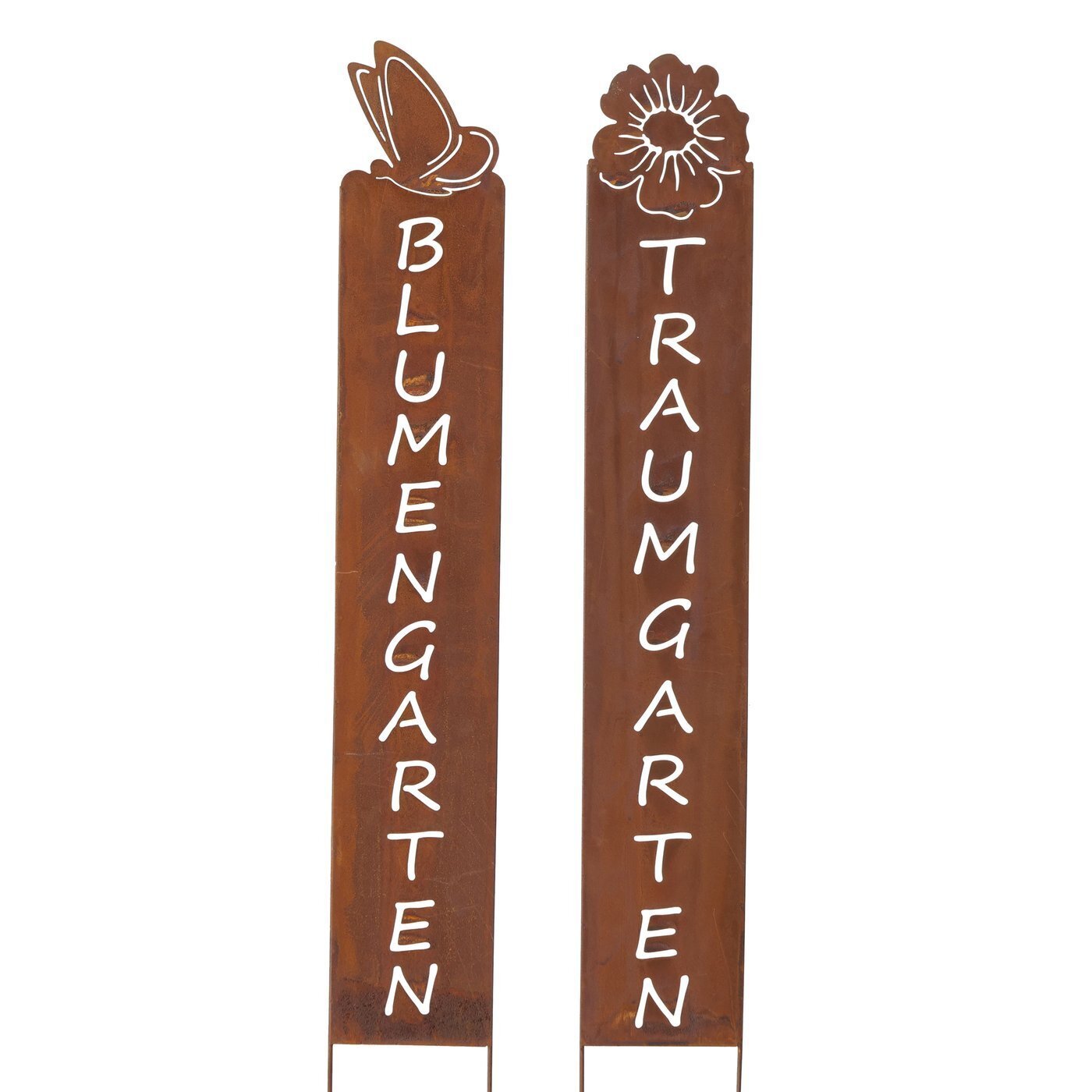 Gartenstab Giovanni 2er Set, braun mit patina