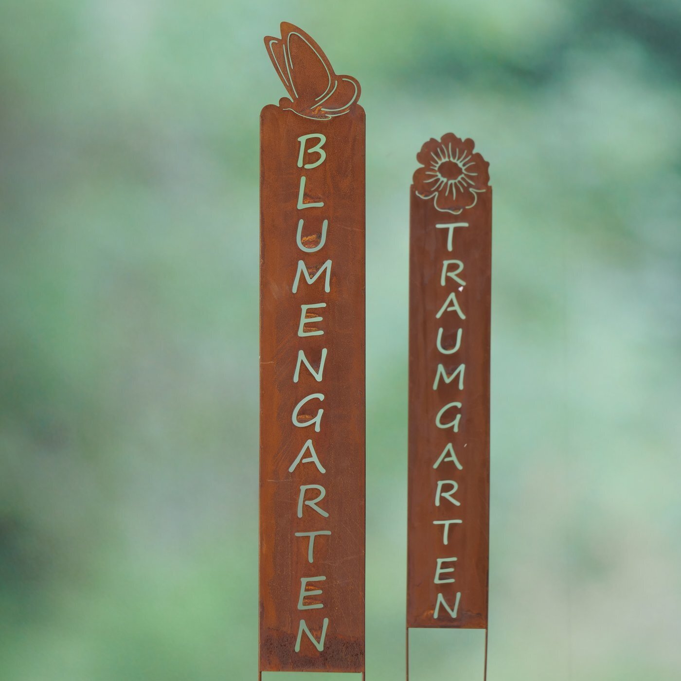 Gartenstab Giovanni 2er Set, braun mit patina