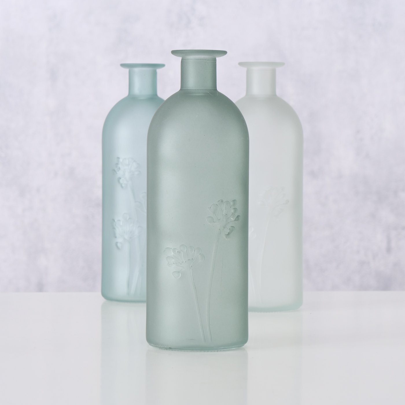 Glas Vase Lesina, 3er, hellgrün 