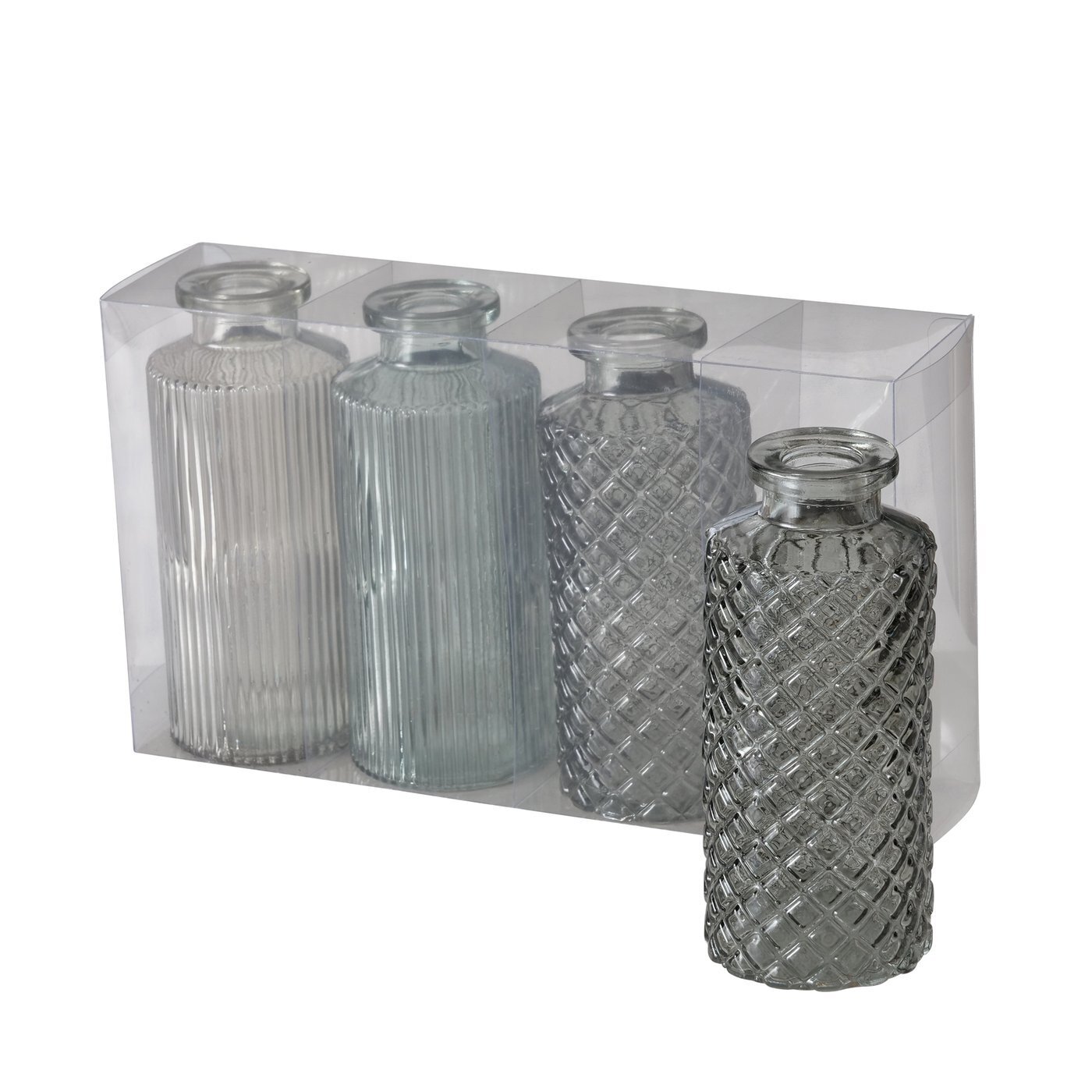 Glasvase Panja 4-teilig, grau 