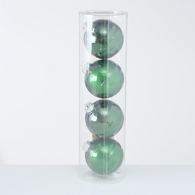 Große Weihnachtskugeln Ø 10 cm, 4 tlg, grün