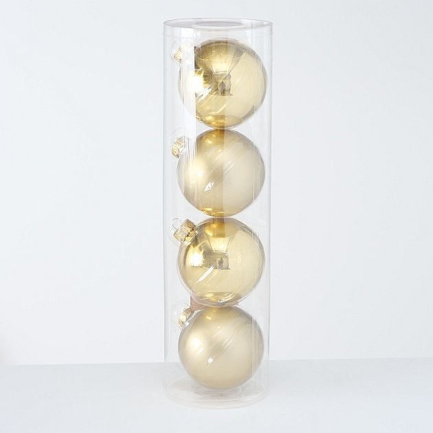 Große Weihnachtskugeln Ø 10 cm, 4 tlg, gold