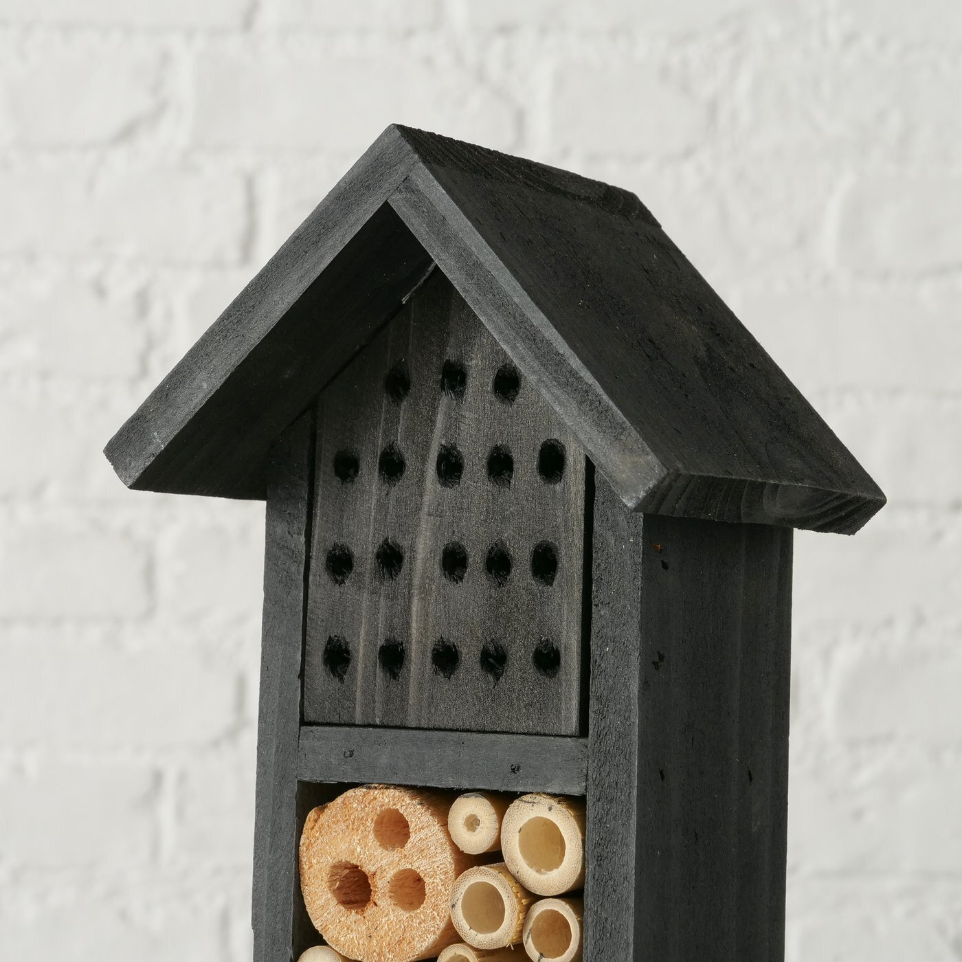 Insektenhotel Bieny, schwarz, natur 12 x 9 x 44 cm