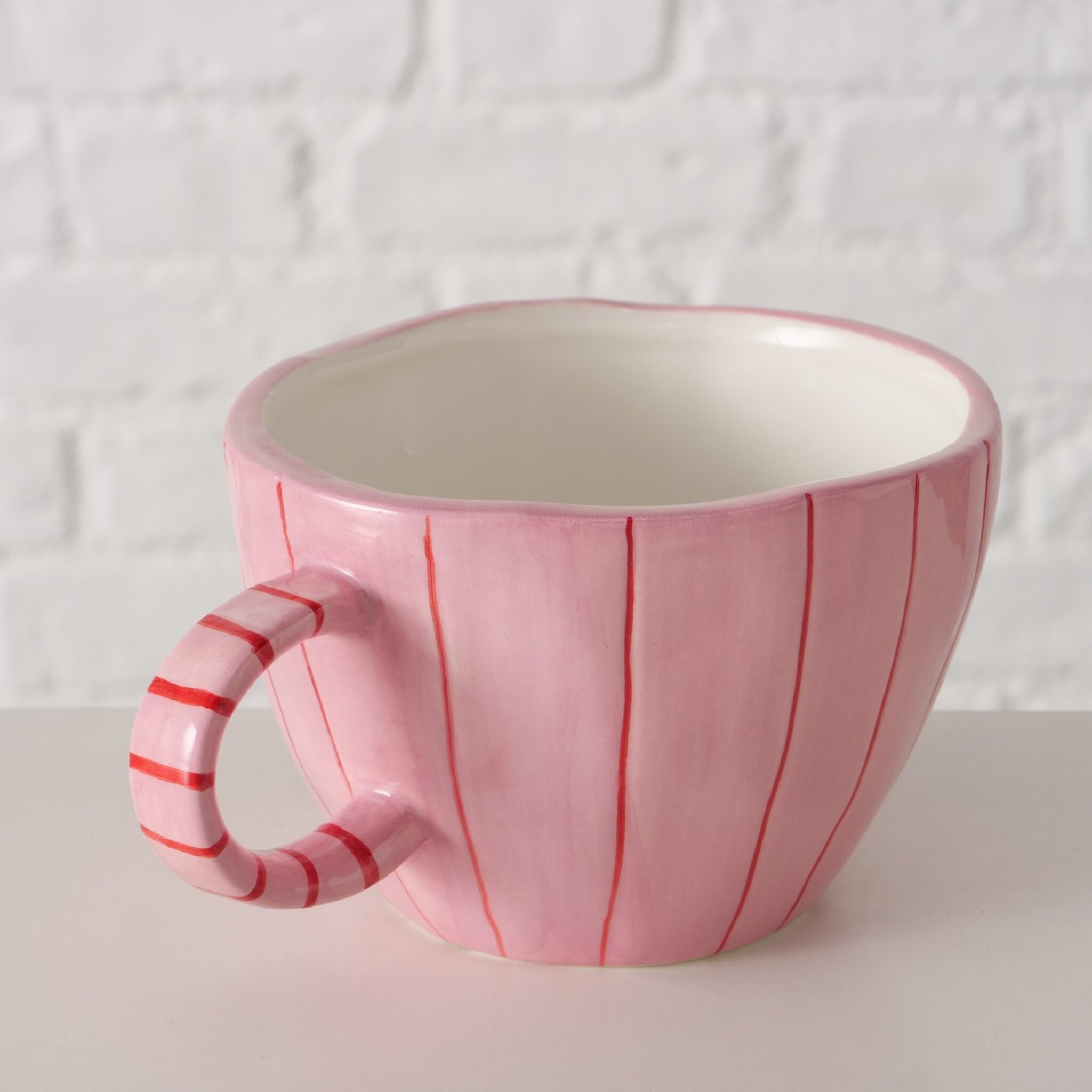 Jumbobecher Nordica aus Keramik, rosa