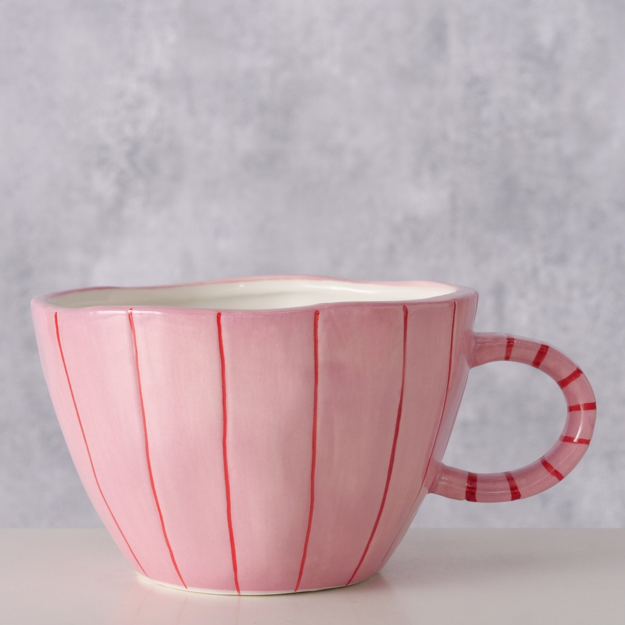 Jumbobecher Nordica aus Keramik, rosa