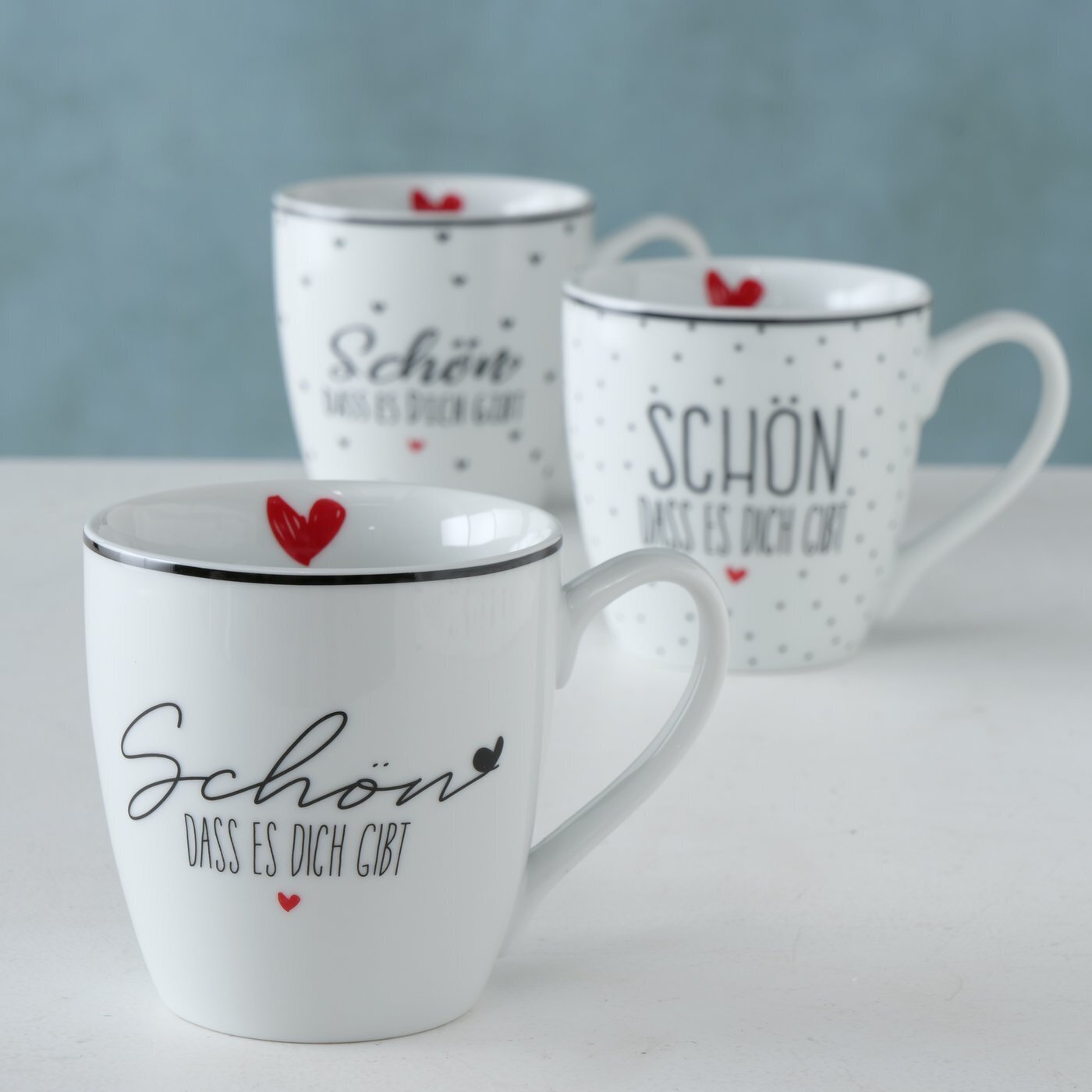 Jumbobecher Schön 480 ml 3er-Set, weiss 