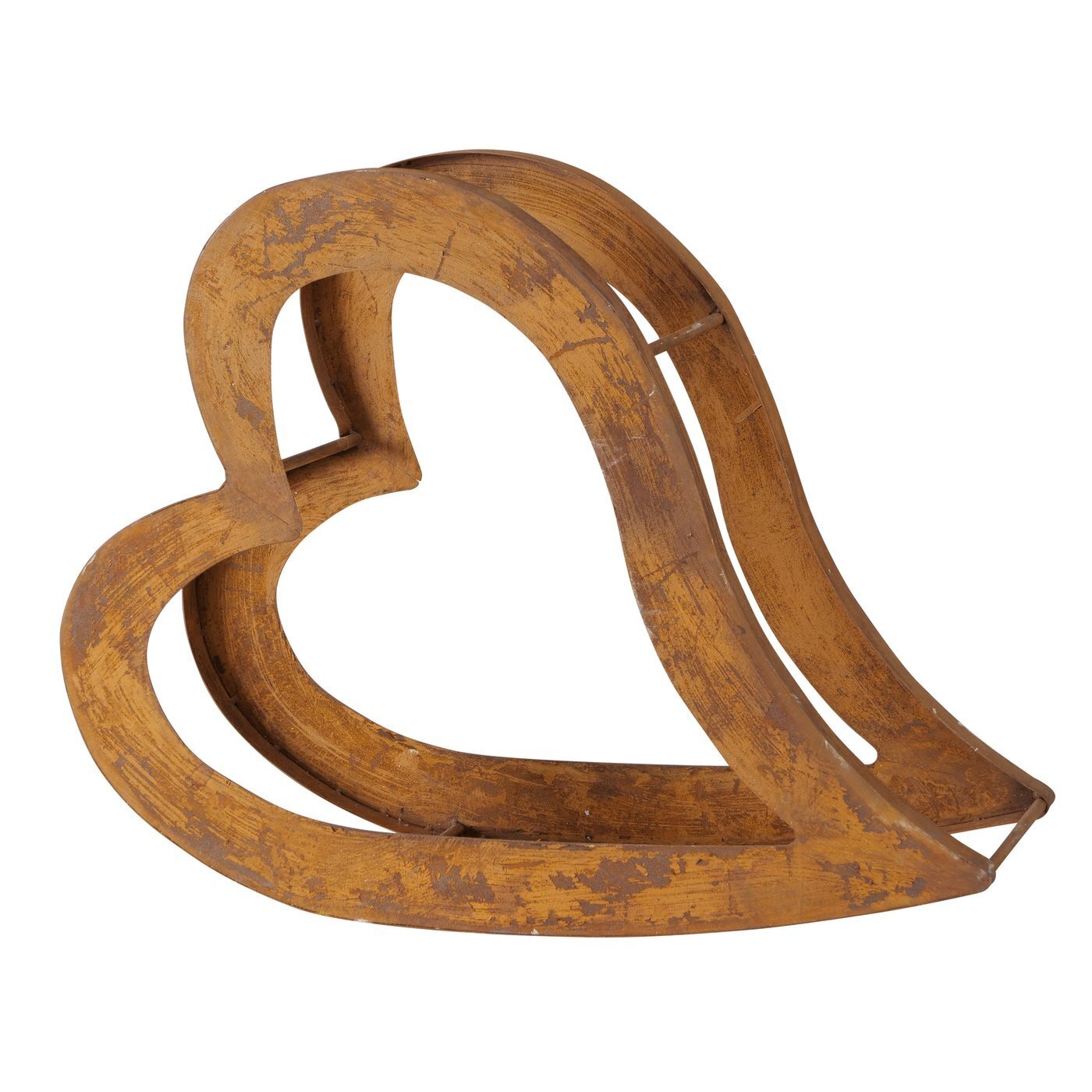 Kaminholzregal Heart, kupfer