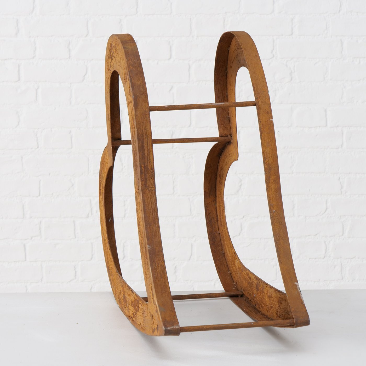 Kaminholzregal Heart, kupfer