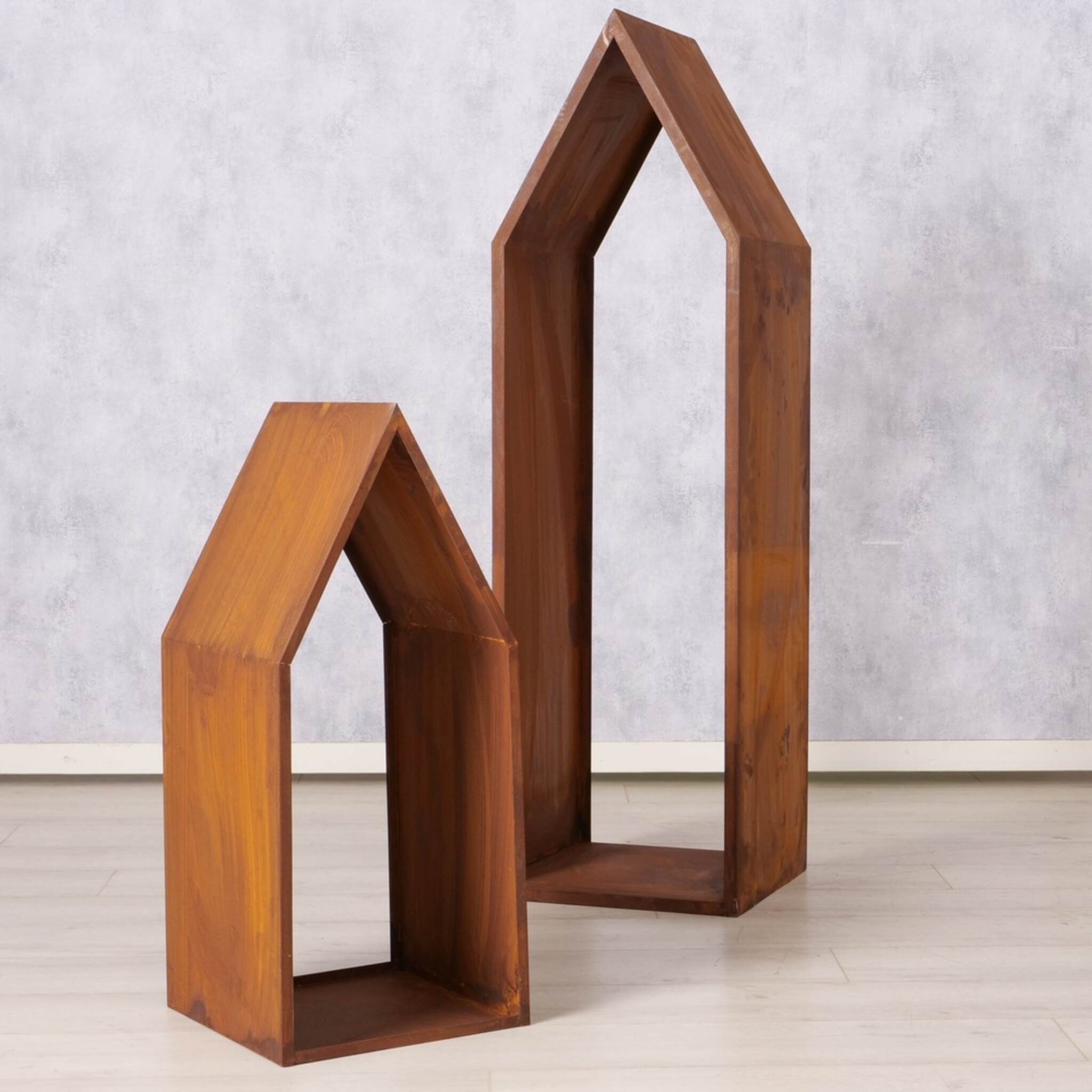 Kaminholzregal Rumo aus Metall, 2 tlg., braun 