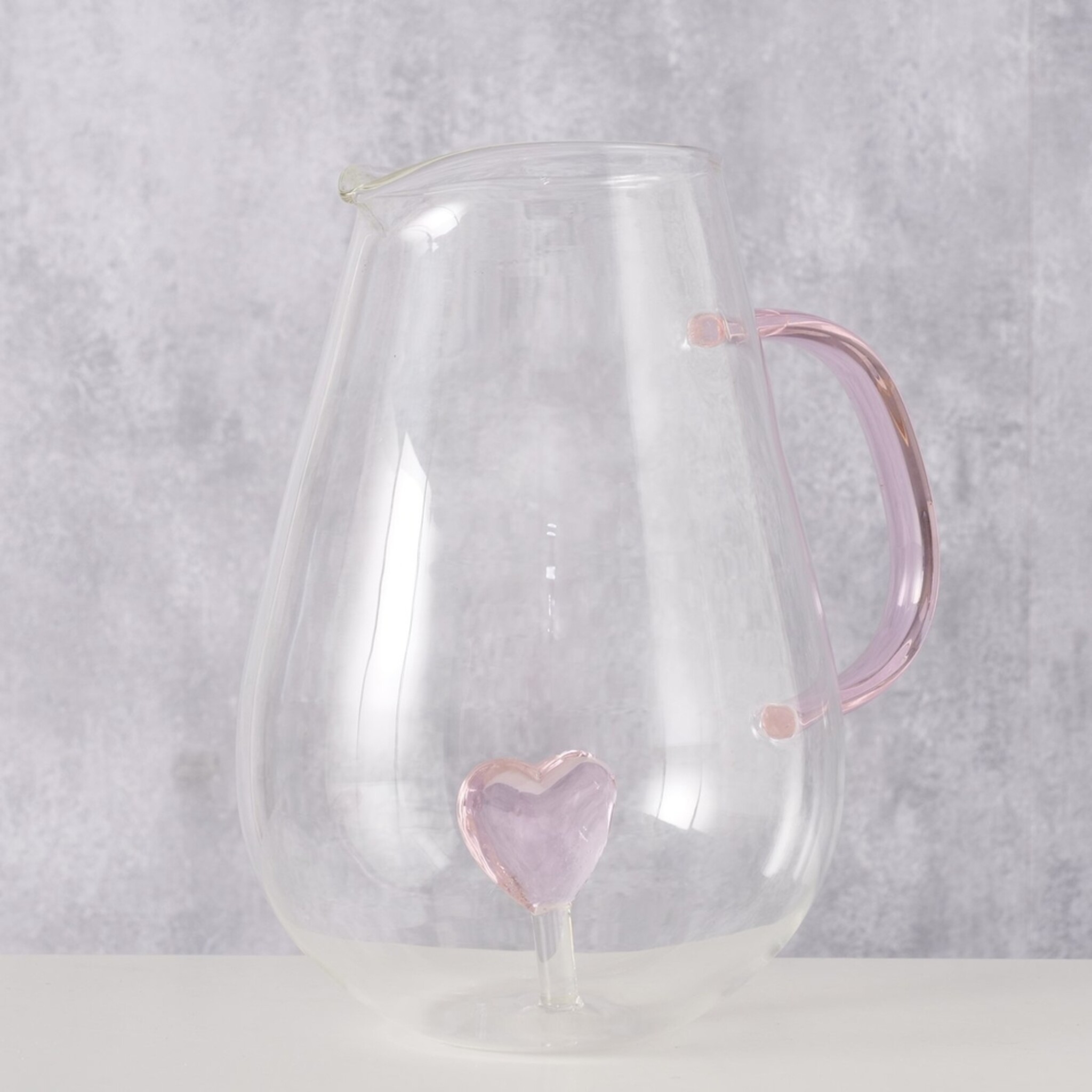 Karaffe Valentine aus Glas, hellrosa