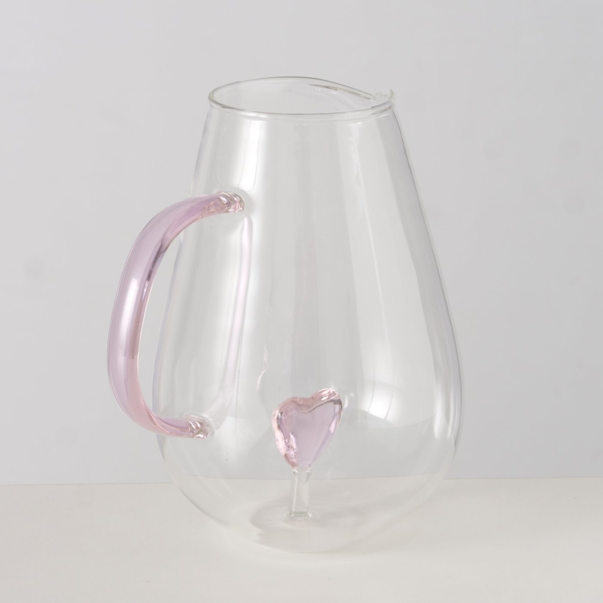 Karaffe Valentine aus Glas, hellrosa