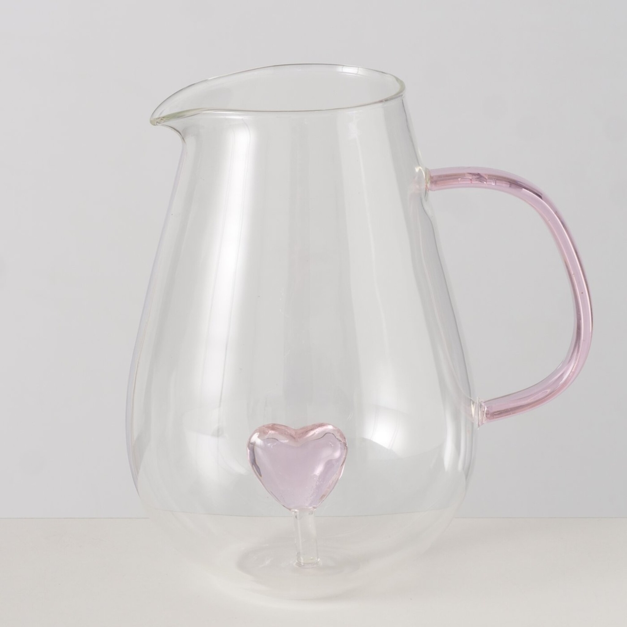 Karaffe Valentine aus Glas, hellrosa