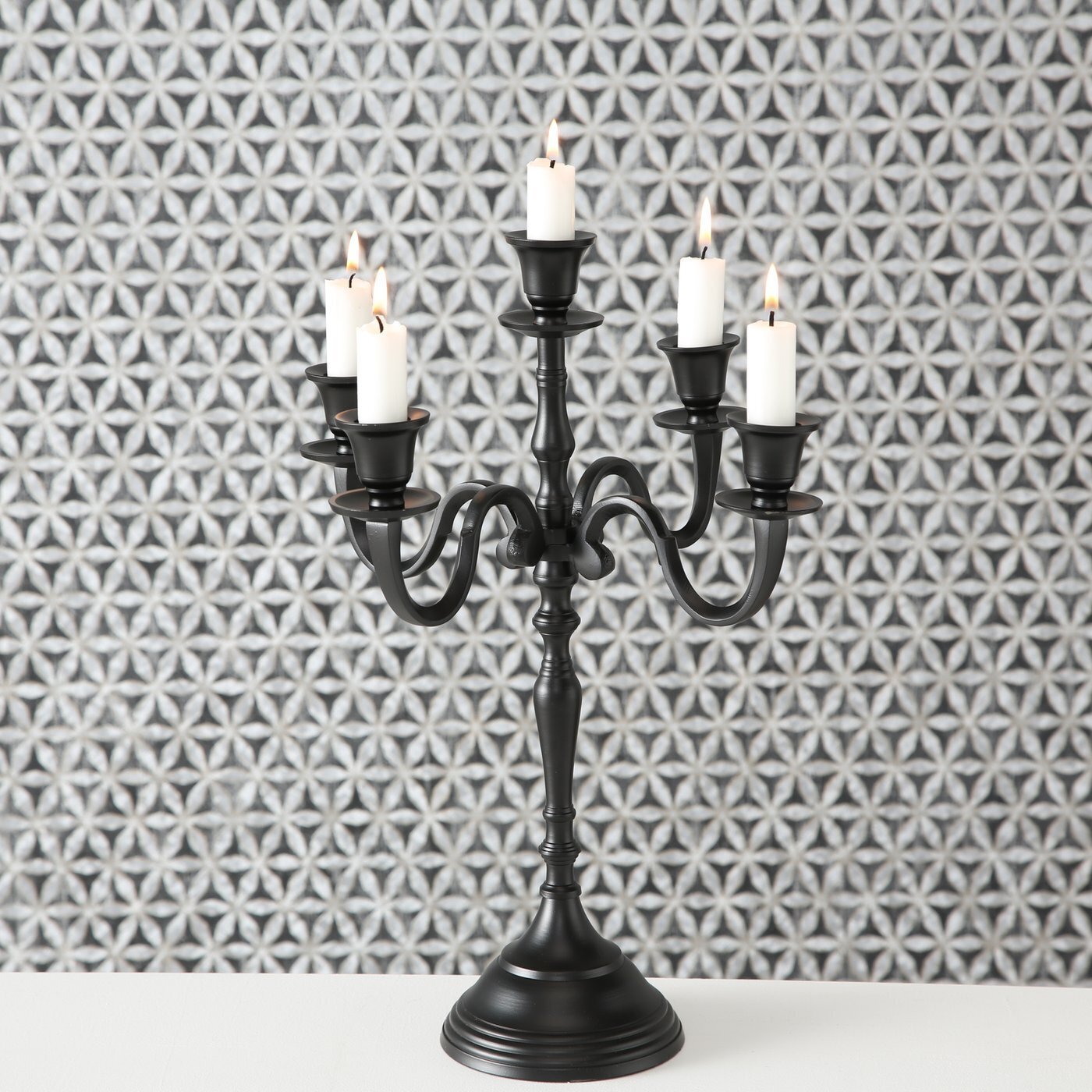 Kerzenhalter Victoria schwarz, schwarz H40 x Ø30 cm