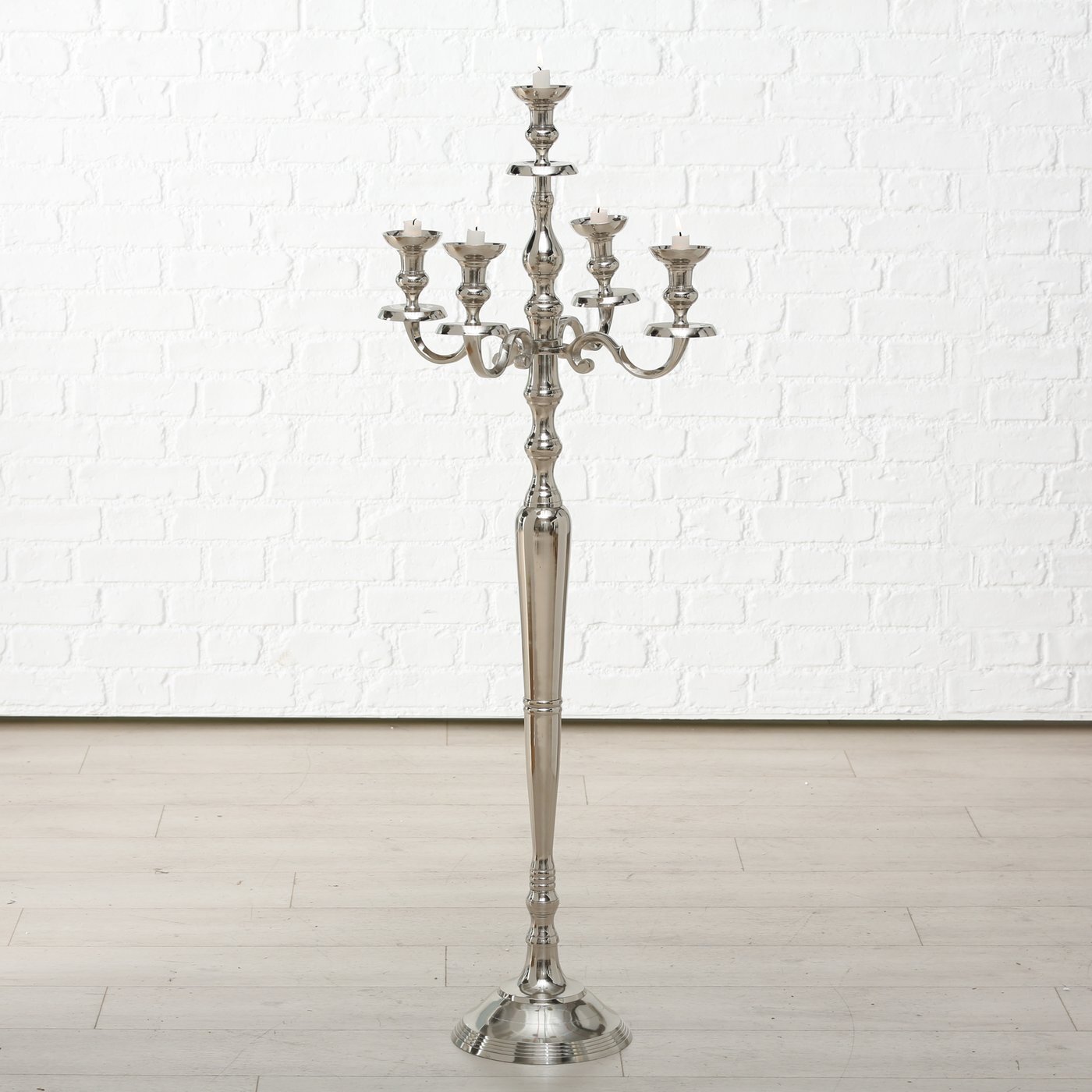 Kerzenhalter Victoria silber, silber H124 x Ø46 cm
