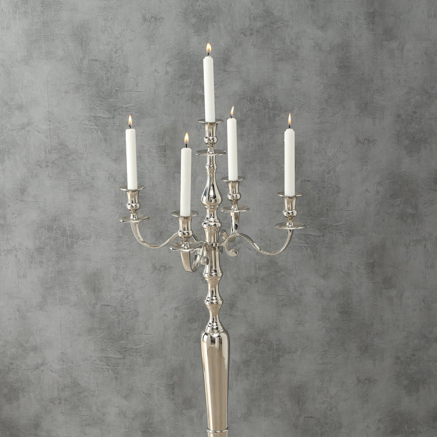 Kerzenhalter Victoria silber, silber H105 x Ø45 cm