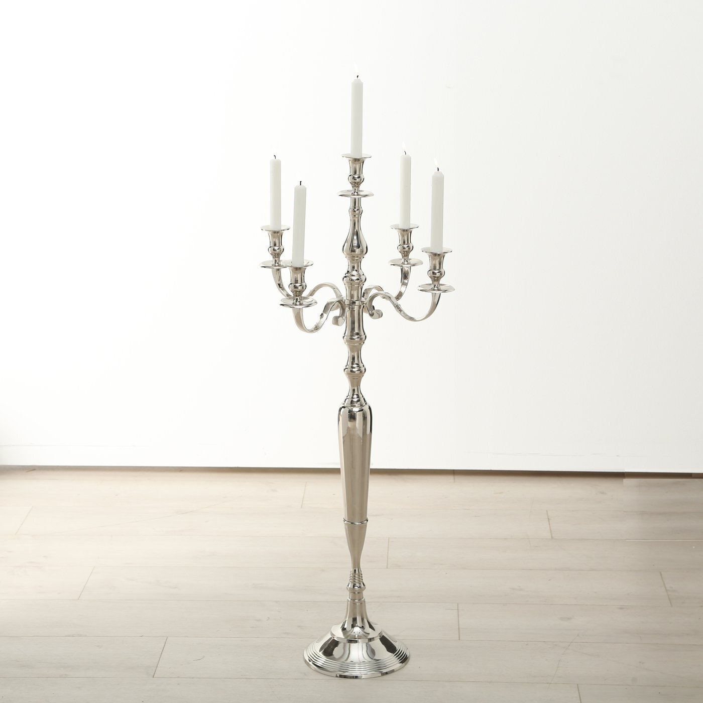 Kerzenhalter Victoria silber, silber H105 x Ø45 cm