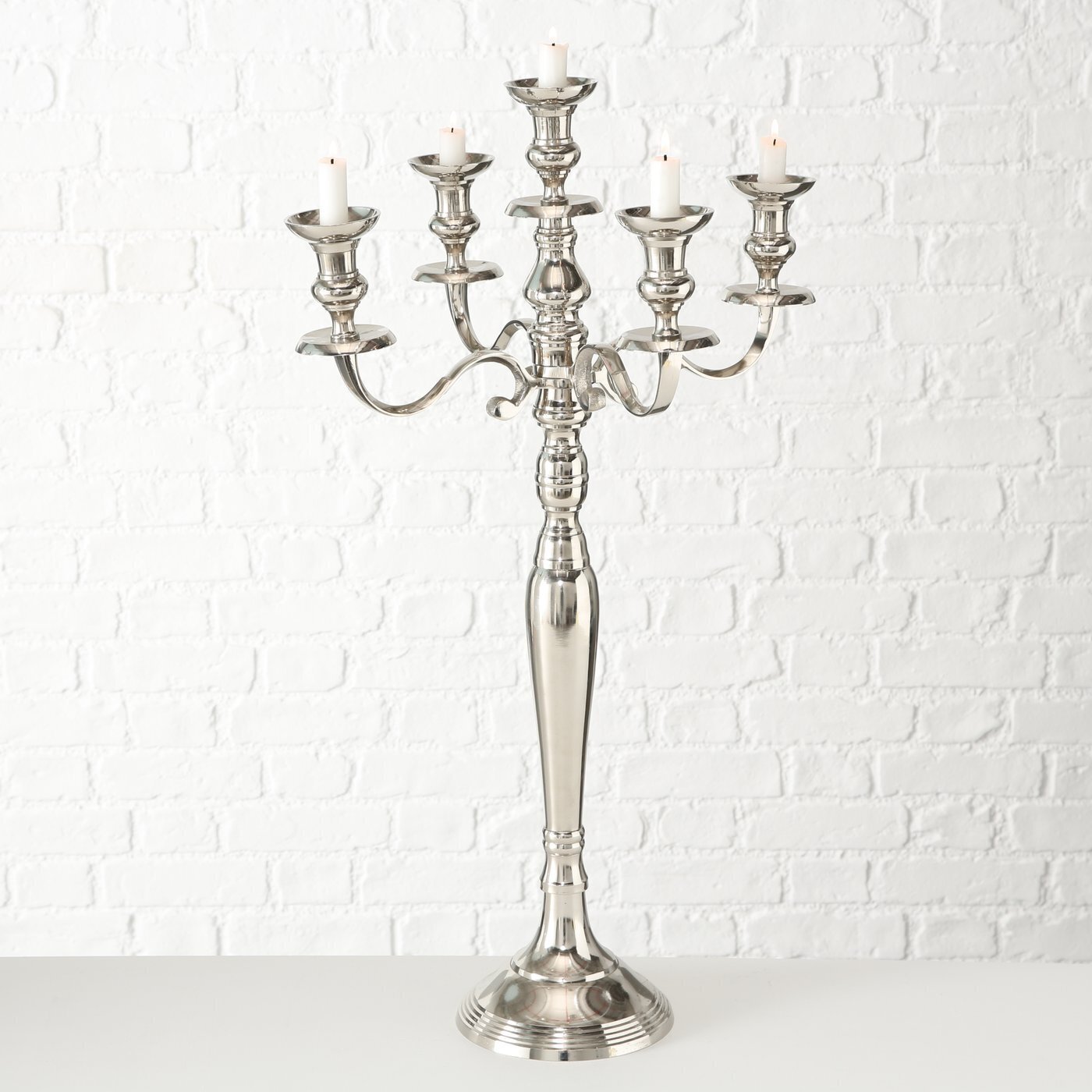 Kerzenhalter Victoria silber, silber H78 x Ø46 cm