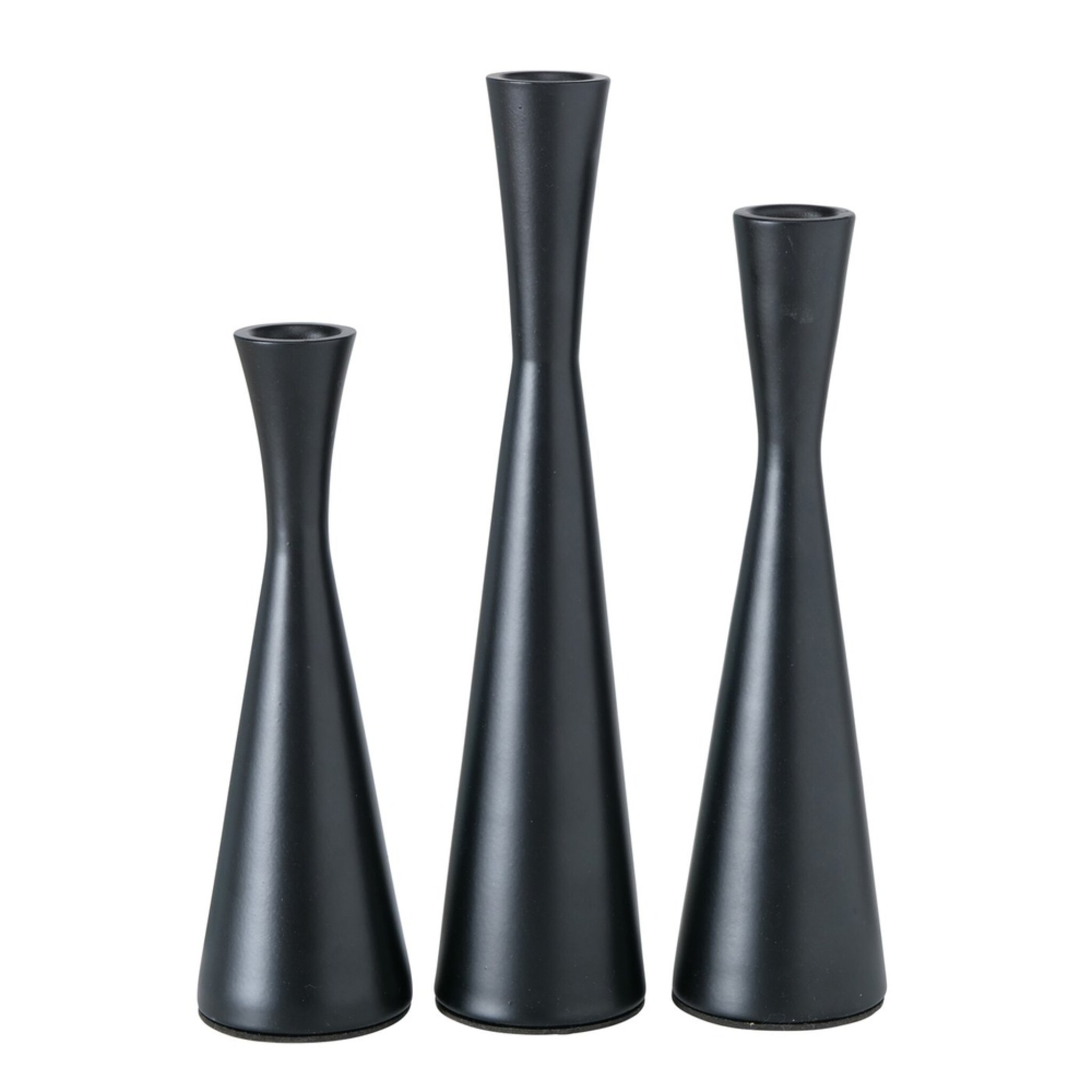 Kerzenleuchter Cone, 3 tlg, schwarz 