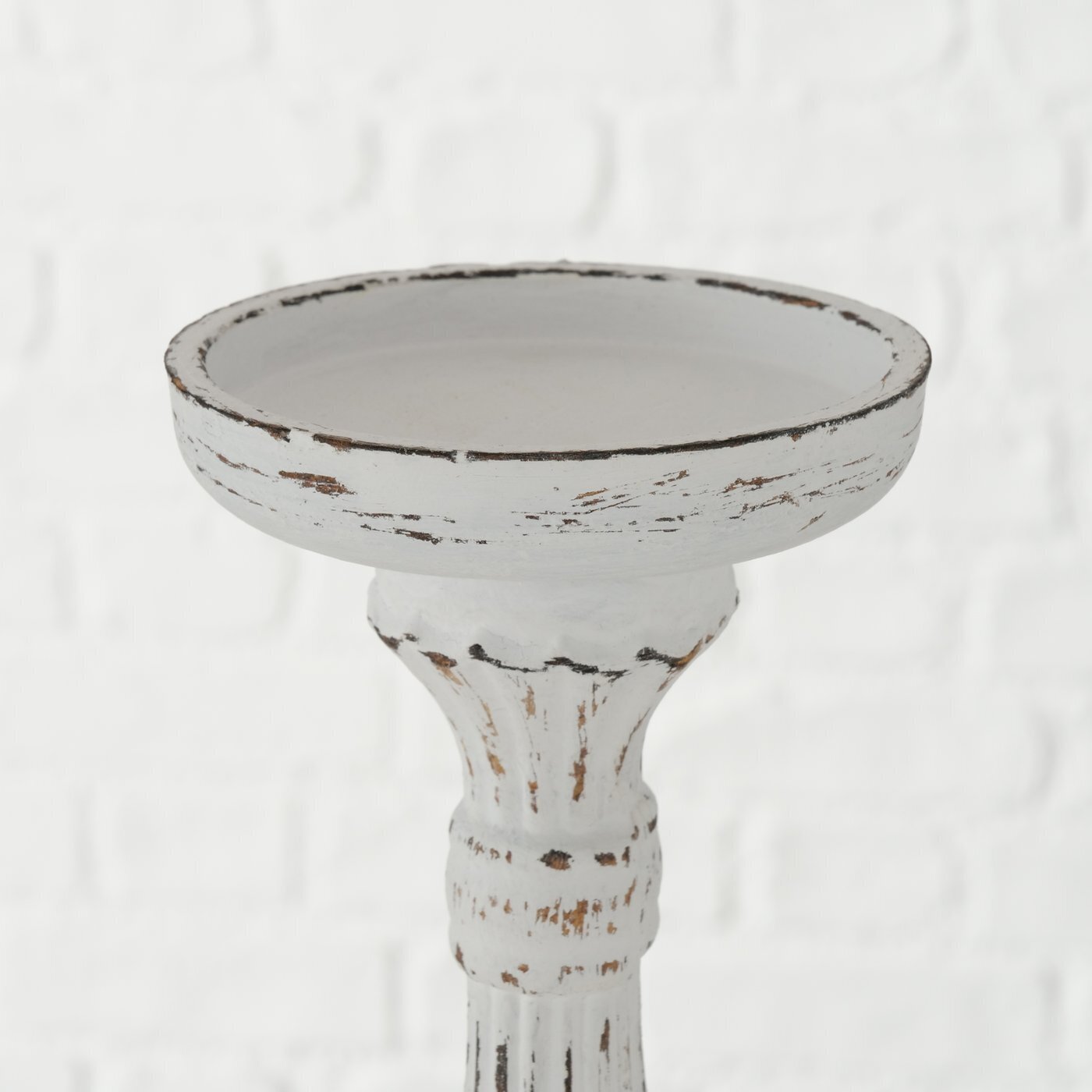 Kerzenleuchter Dinah aus Holz, weiss 