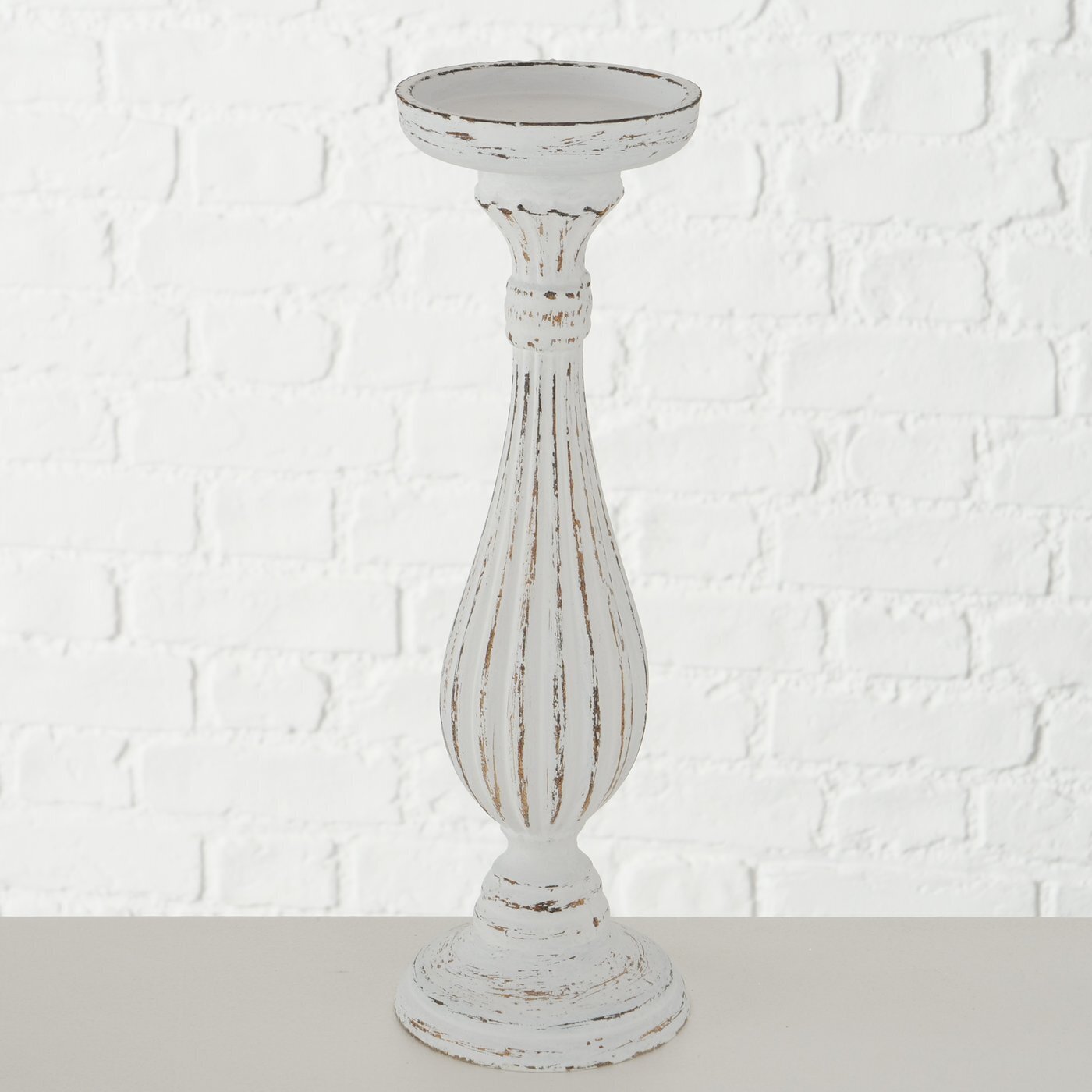 Kerzenleuchter Dinah aus Holz, weiss 