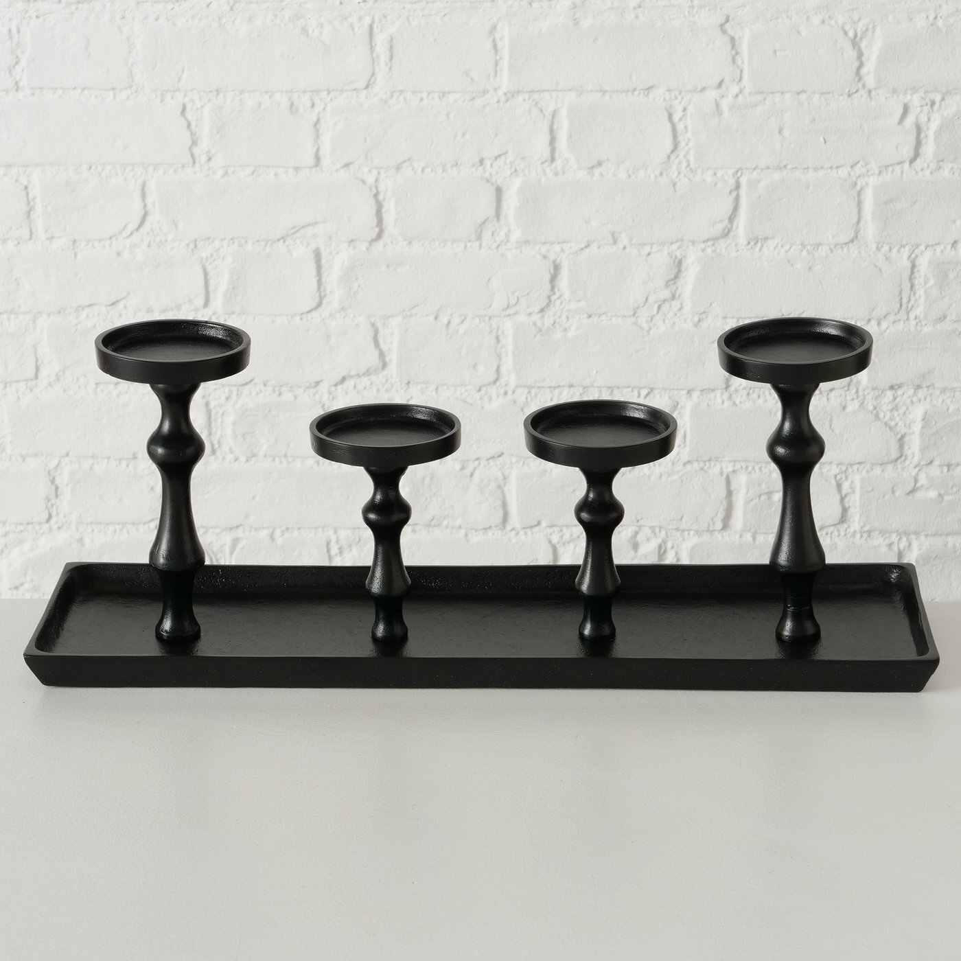 Kerzenleuchter Furo schwarz, schwarz 53 x 15 x 20 cm