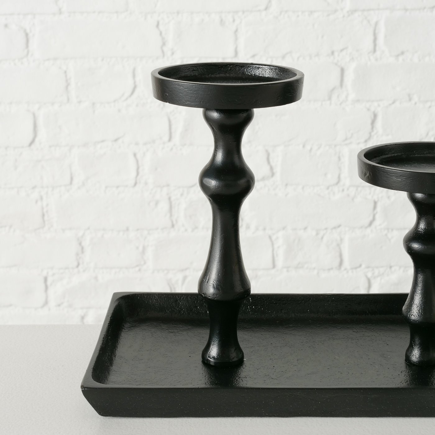 Kerzenleuchter Furo schwarz, schwarz 53 x 15 x 20 cm